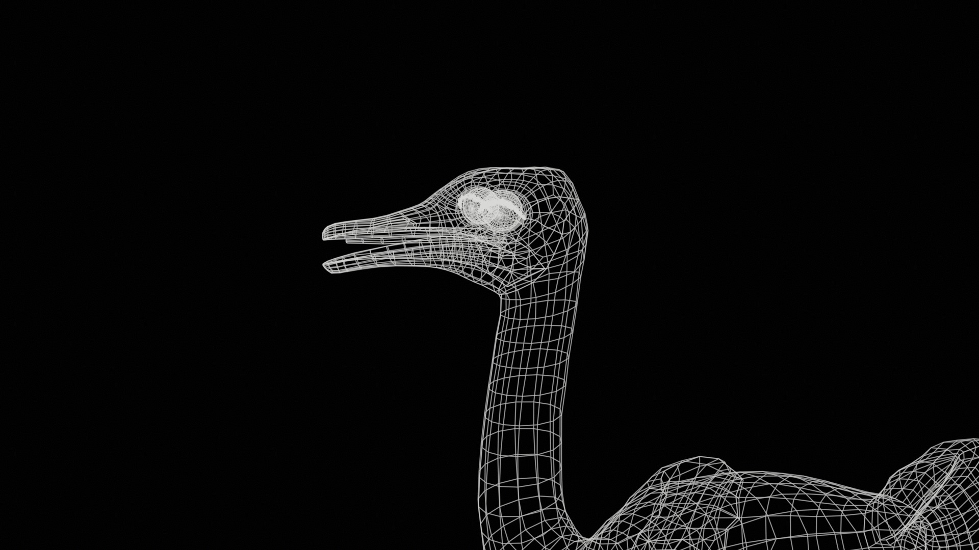 adult ostrich and ostrich chick  rig  high-poly  textured  3D model_22