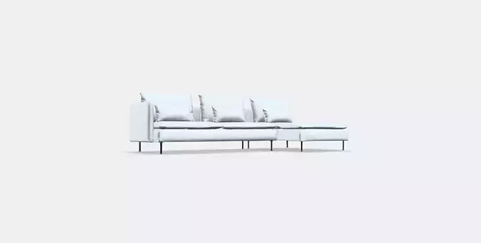 SODERHAMN 4-seat sofa with chaise longue 1 Low-poly 3D model