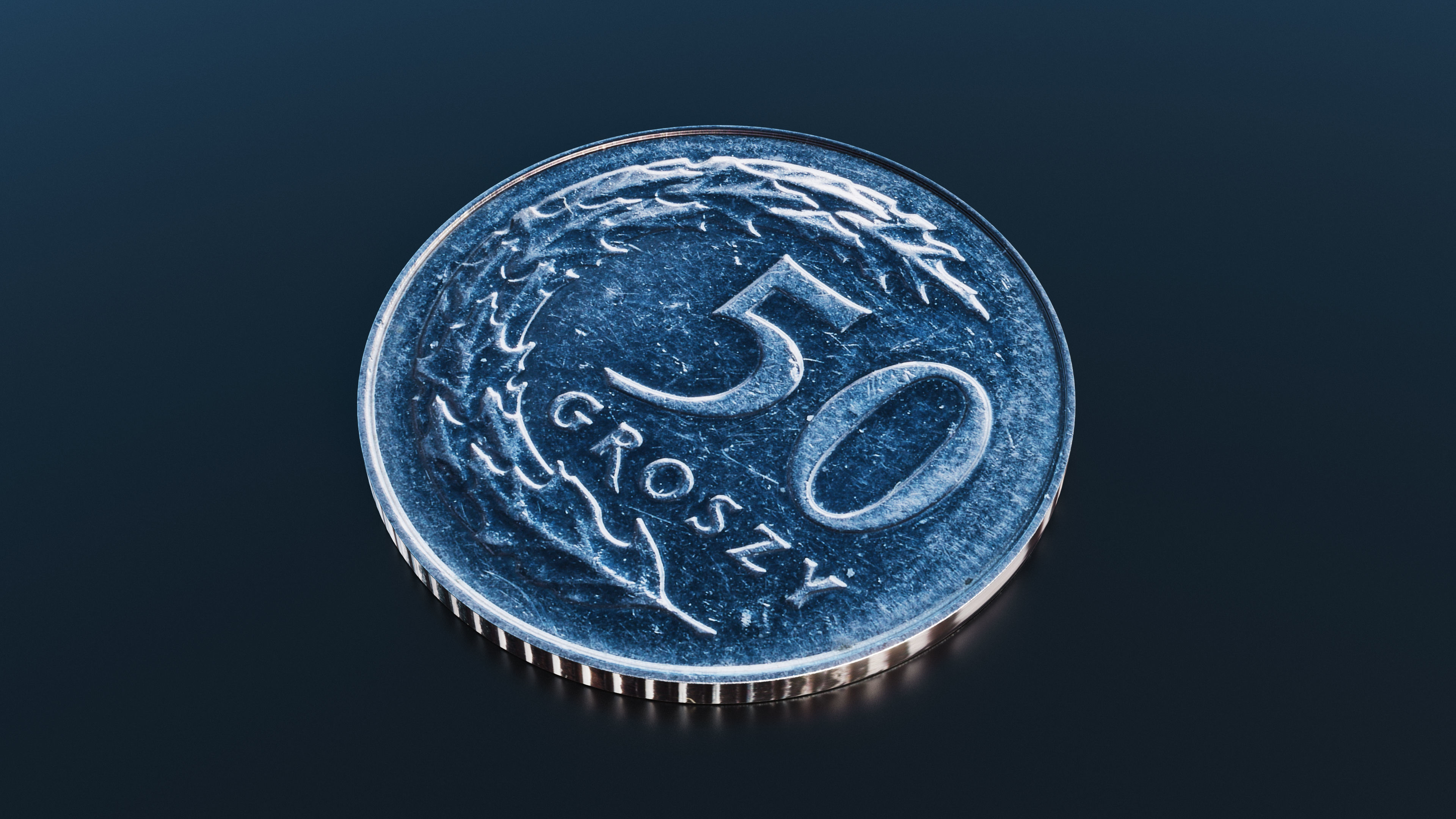 Polish Zloty coin Low-poly 3D model_2