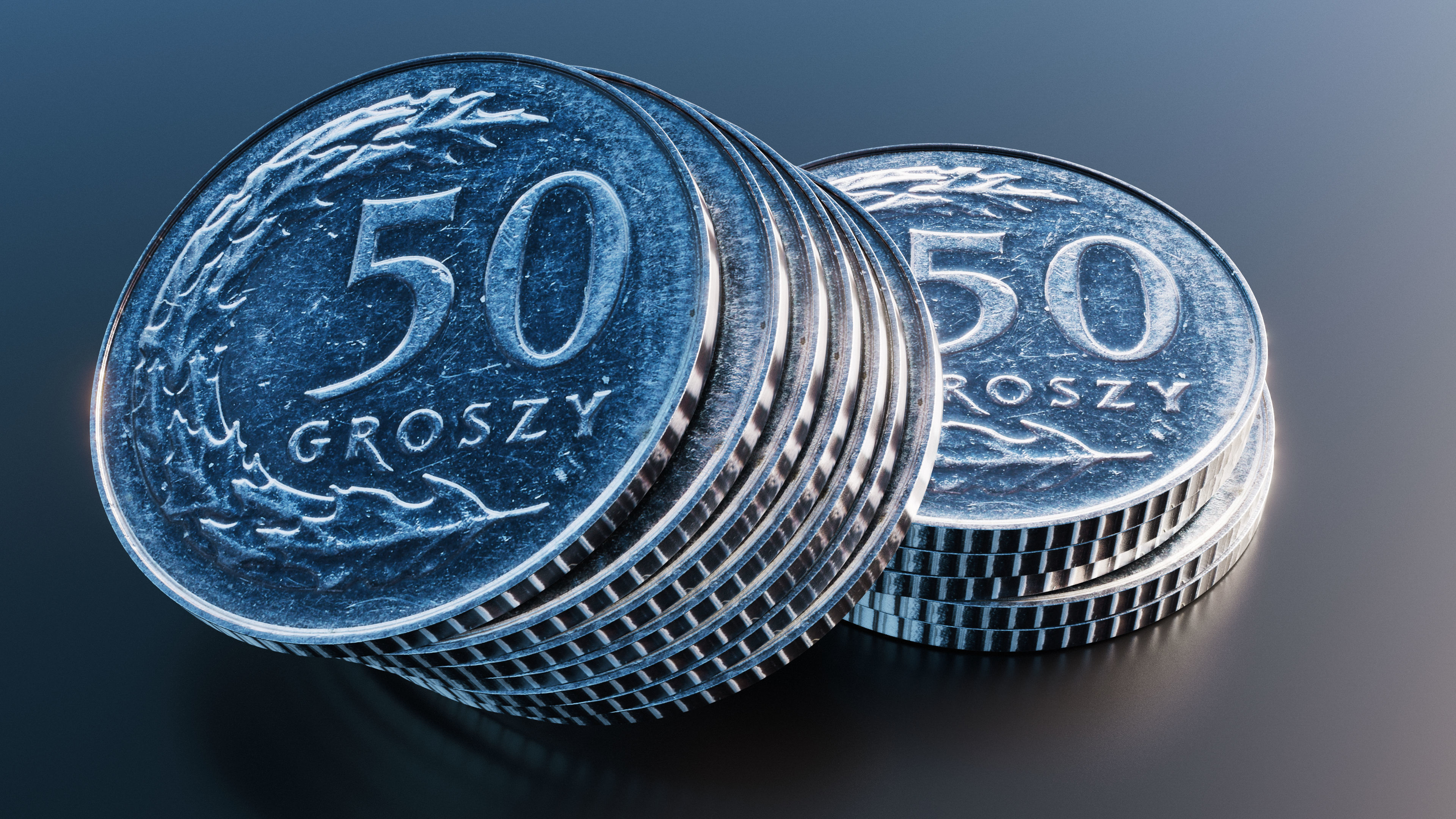 Polish Zloty coin Low-poly 3D model_7