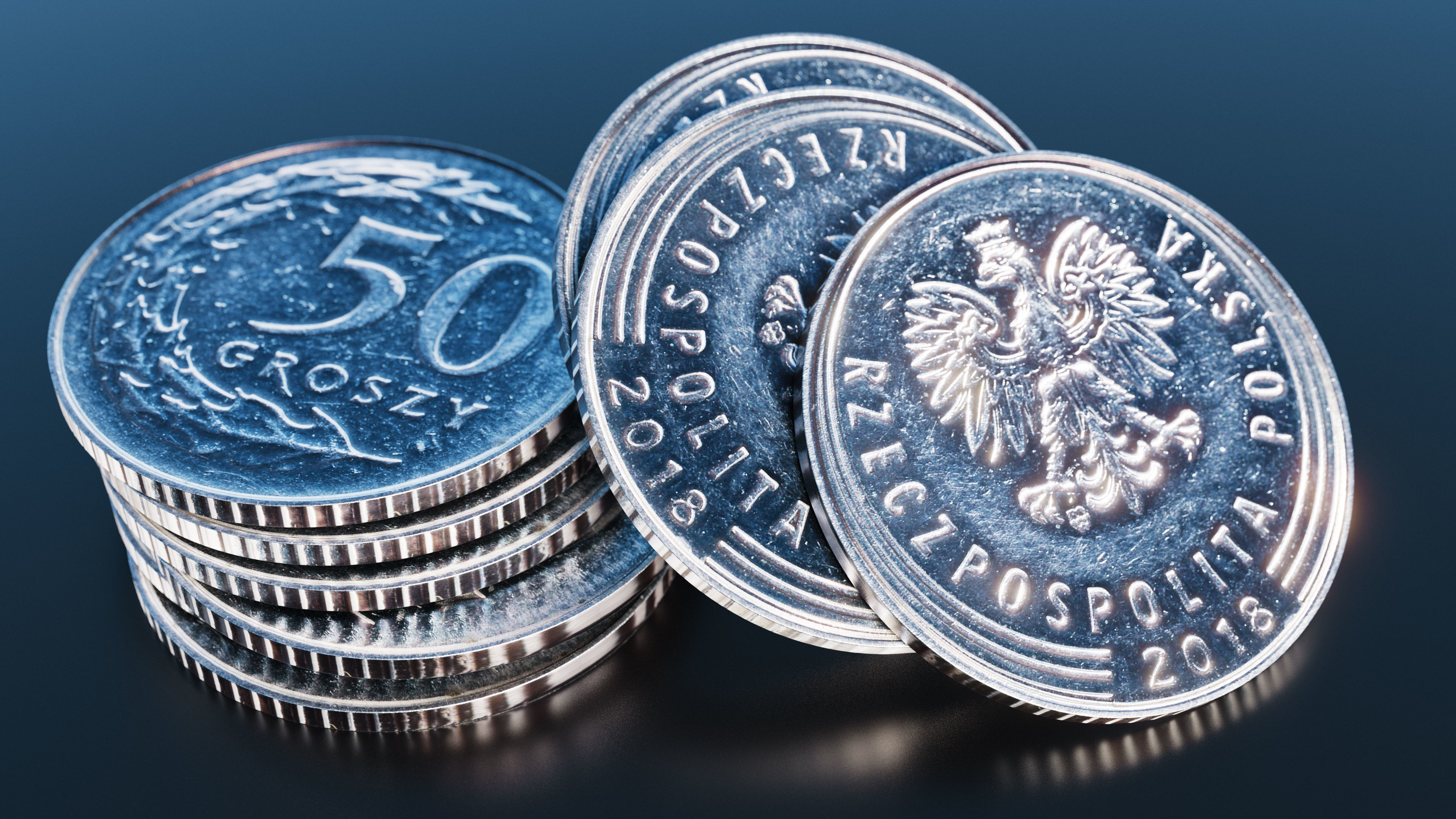 Polish Zloty coin Low-poly 3D model_1