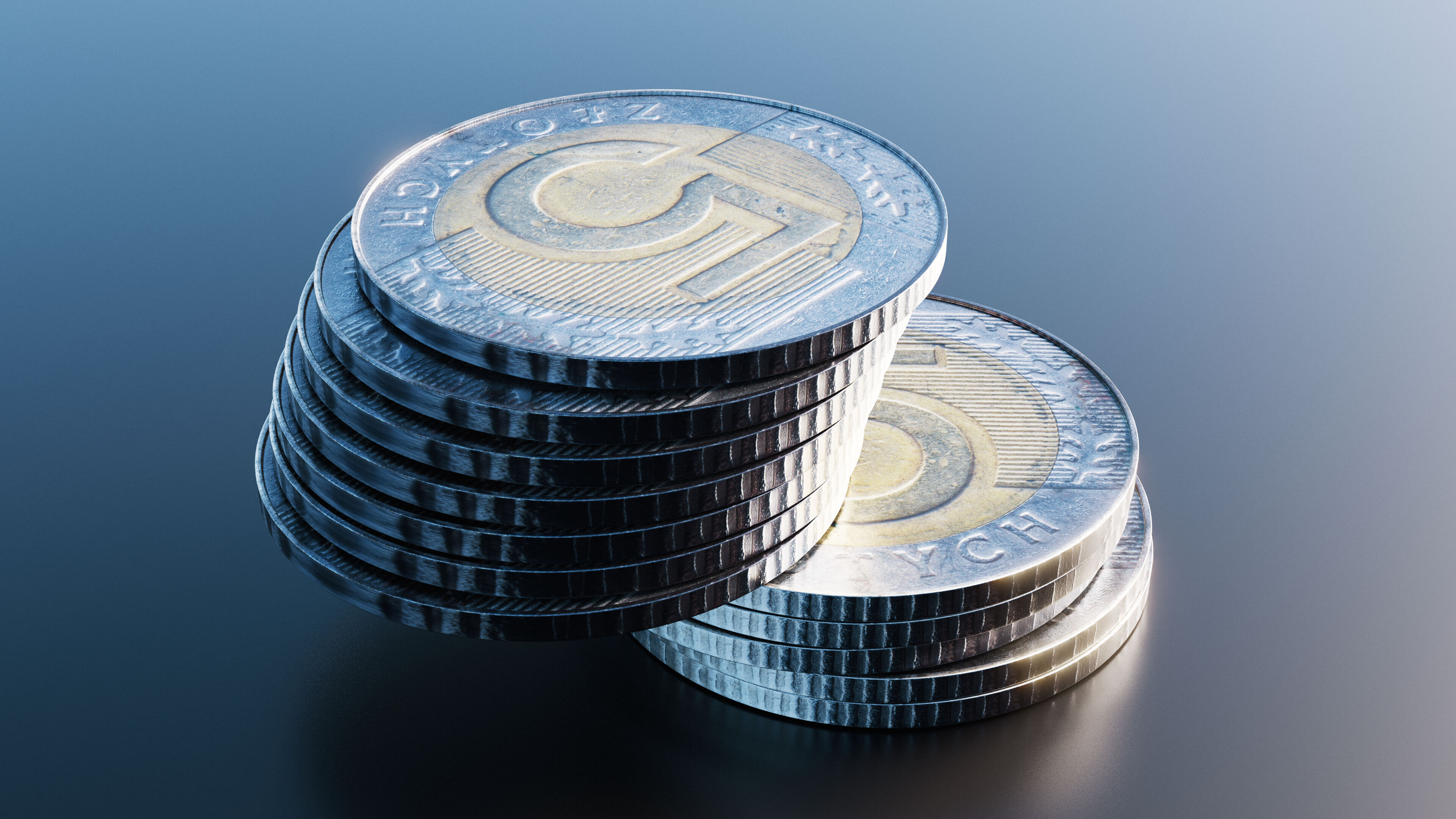 Polish Zloty coin Low-poly 3D model_6