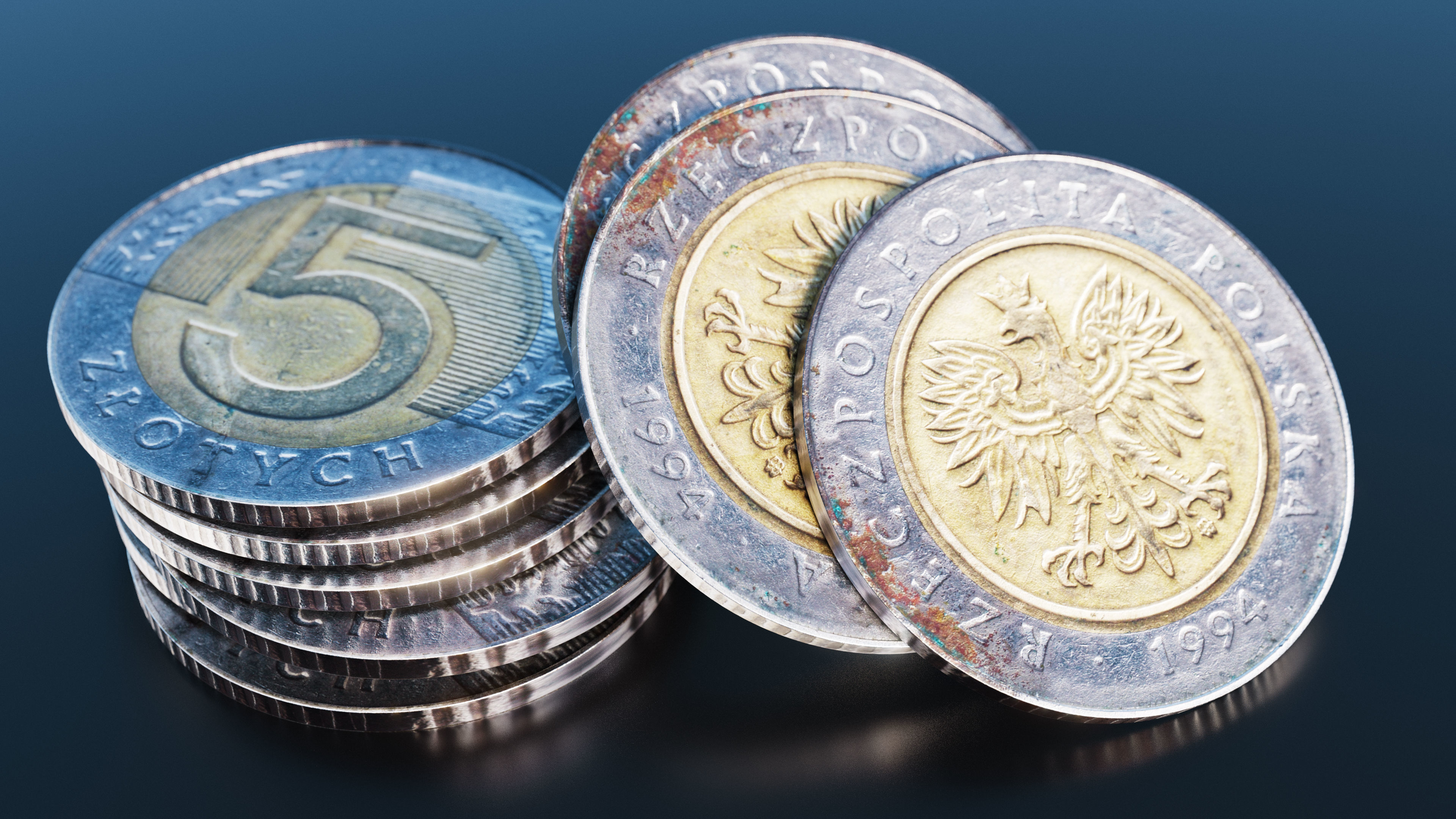 Polish Zloty coin Low-poly 3D model_1