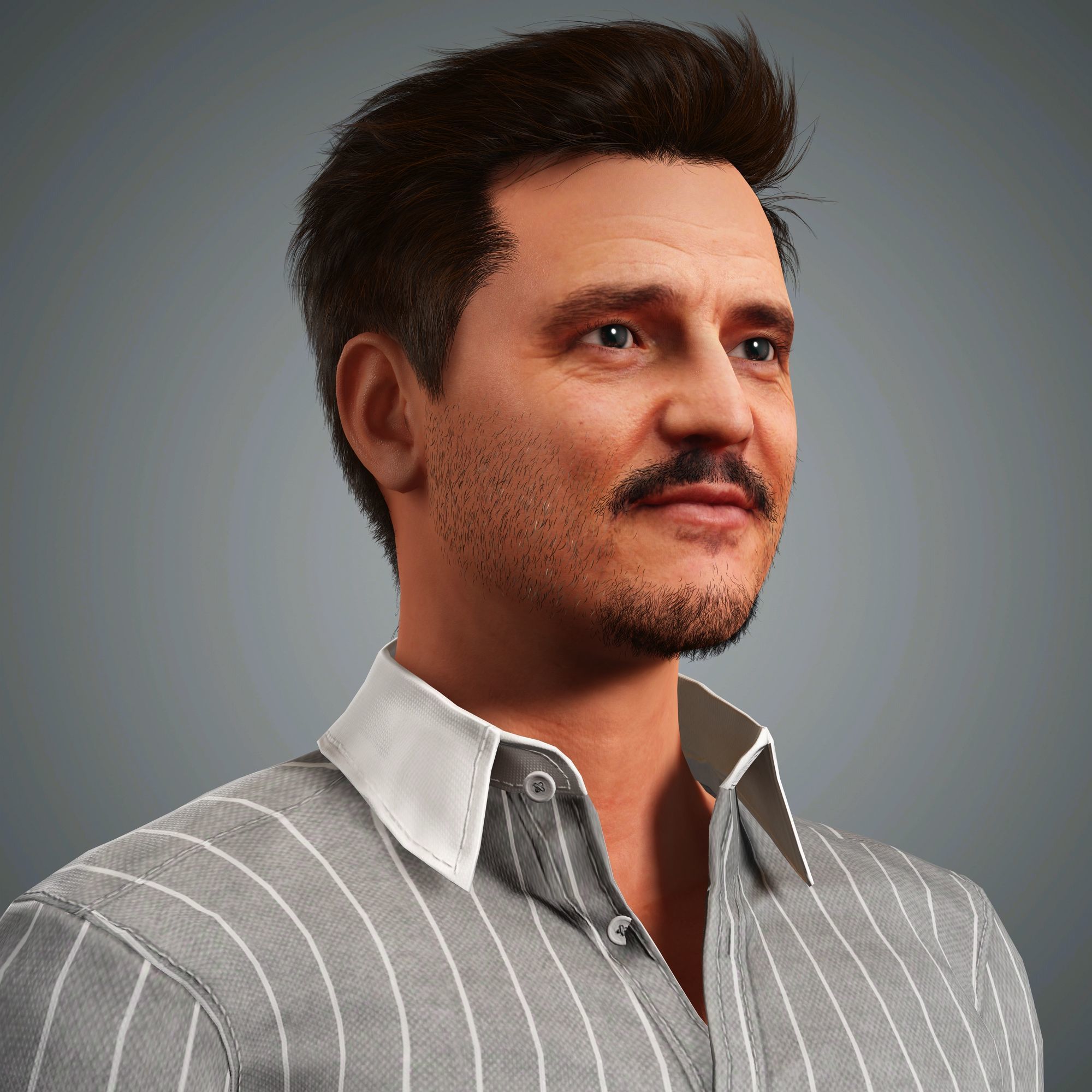 Pedro Pascal Character Low-poly 3D model_4