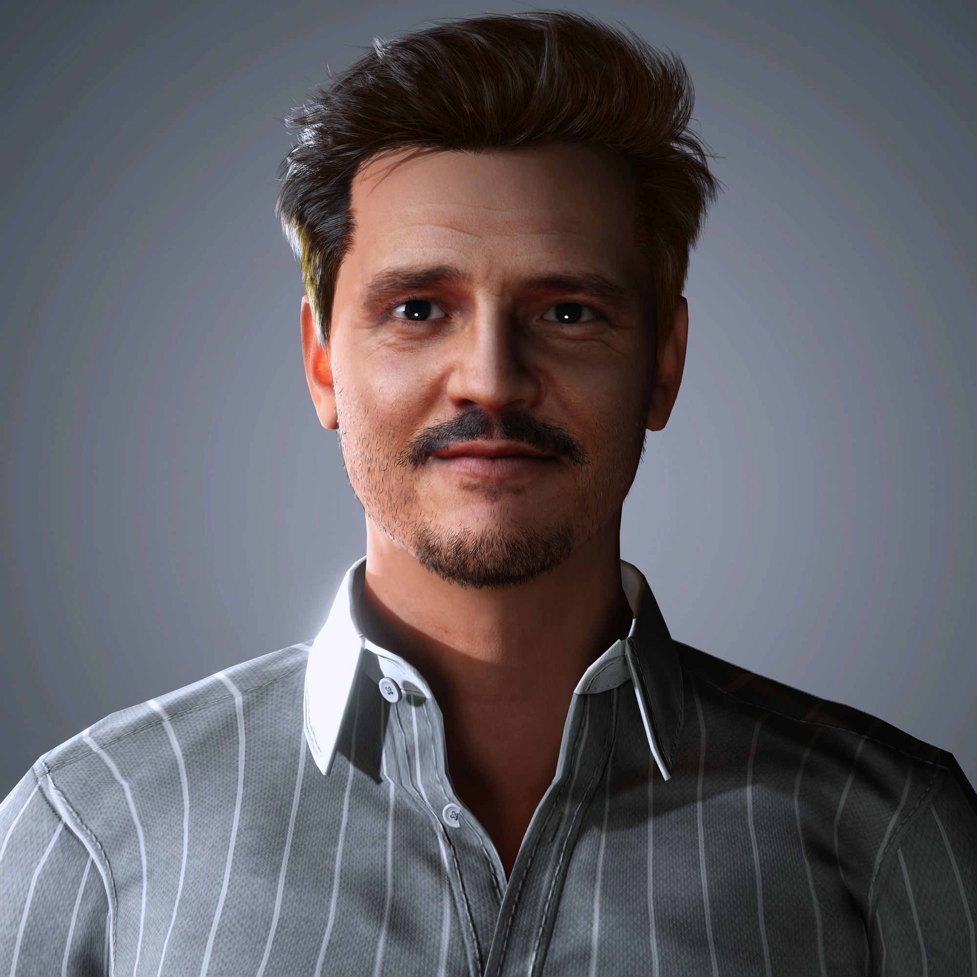Pedro Pascal Character Low-poly 3D model_2