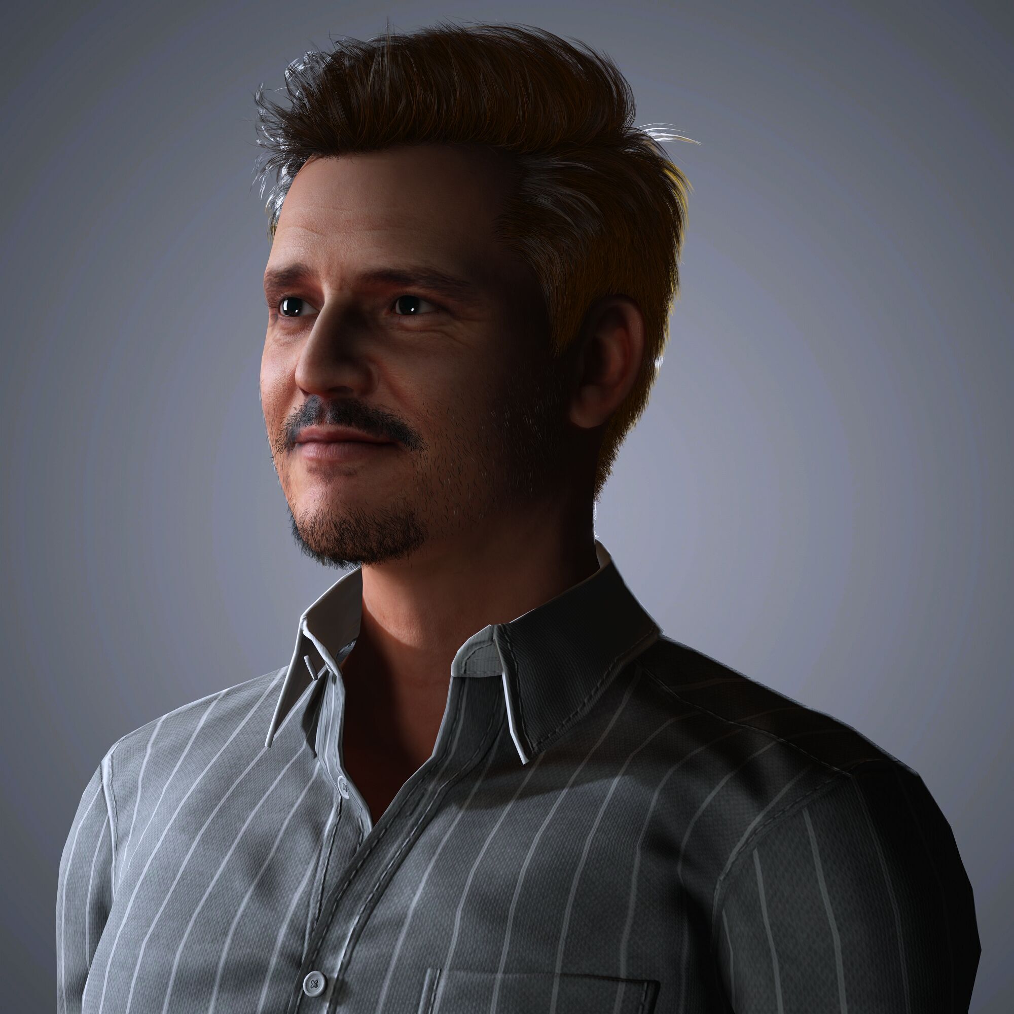 Pedro Pascal Character Low-poly 3D model_3