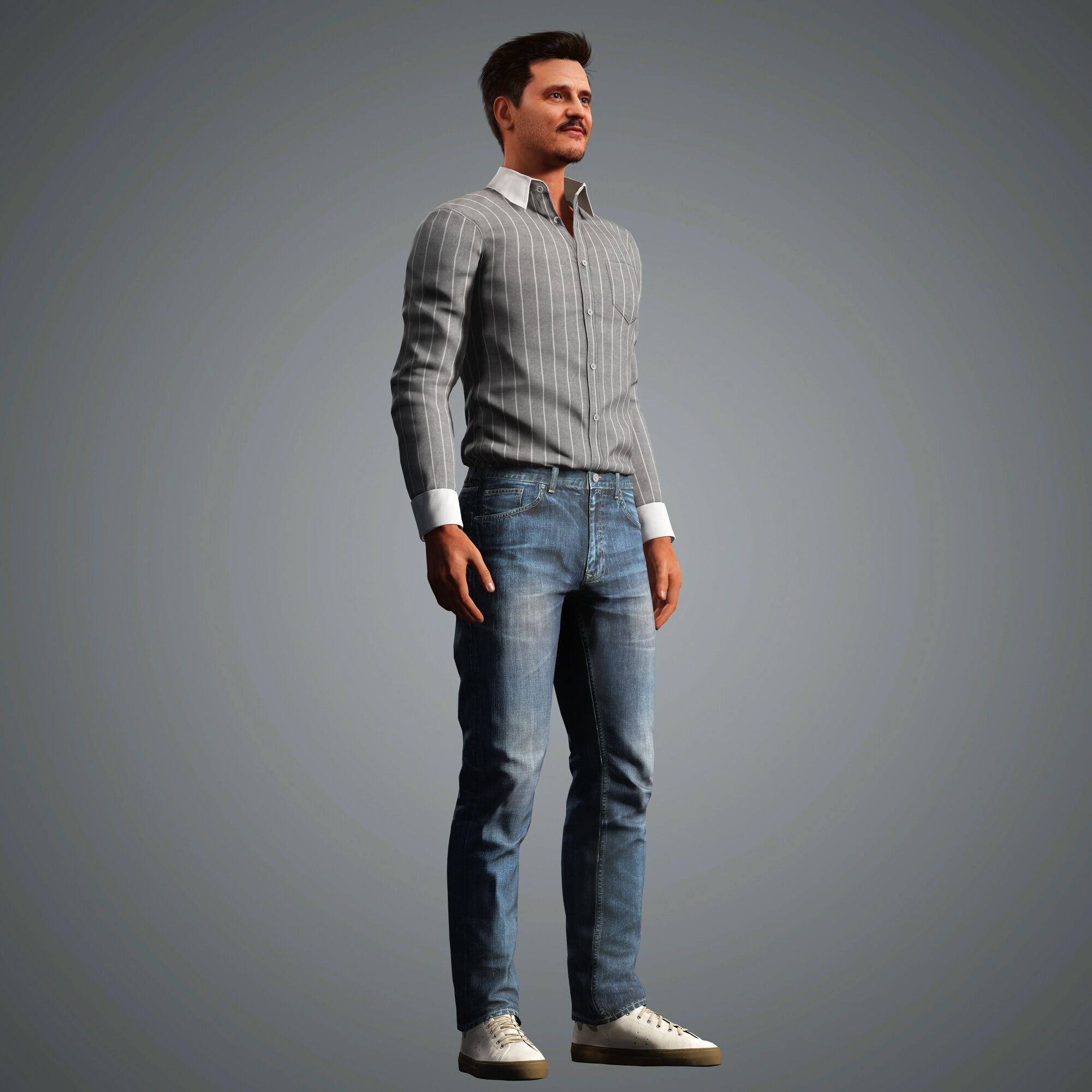 Pedro Pascal Character Low-poly 3D model_11