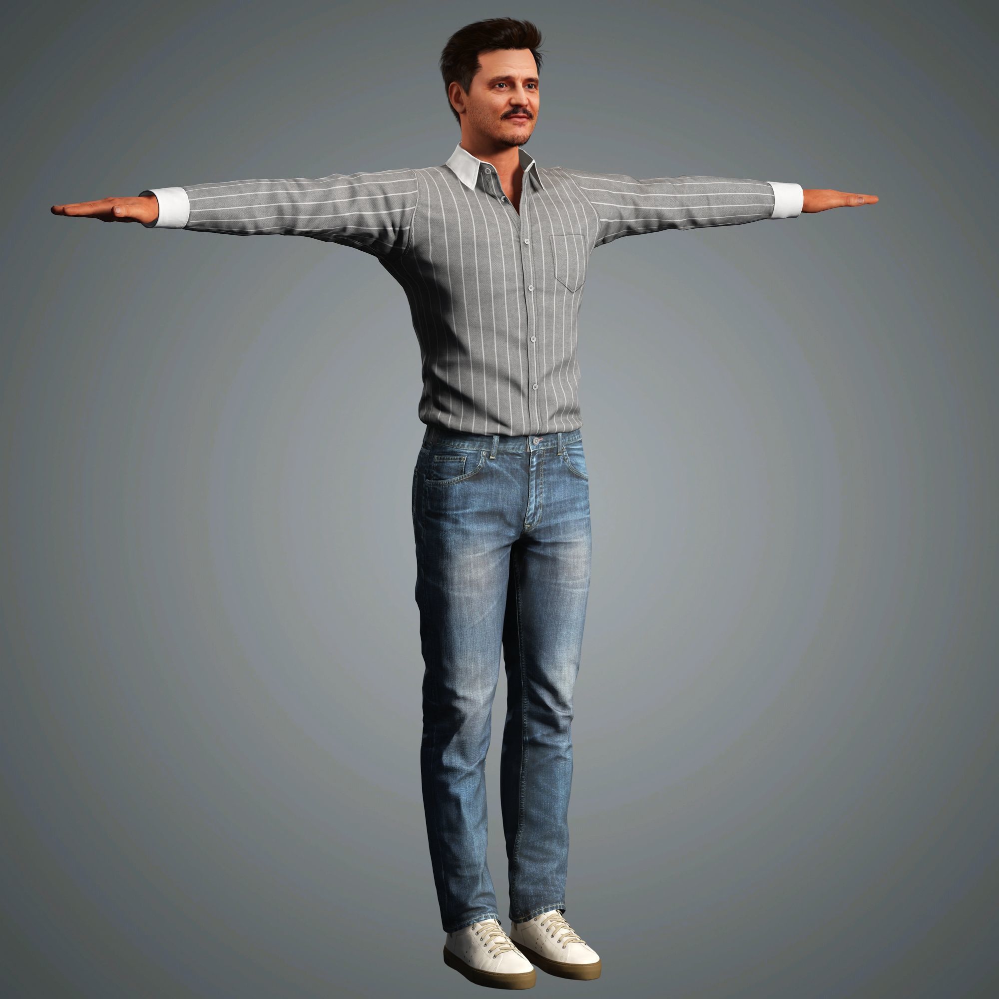 Pedro Pascal Character Low-poly 3D model_17
