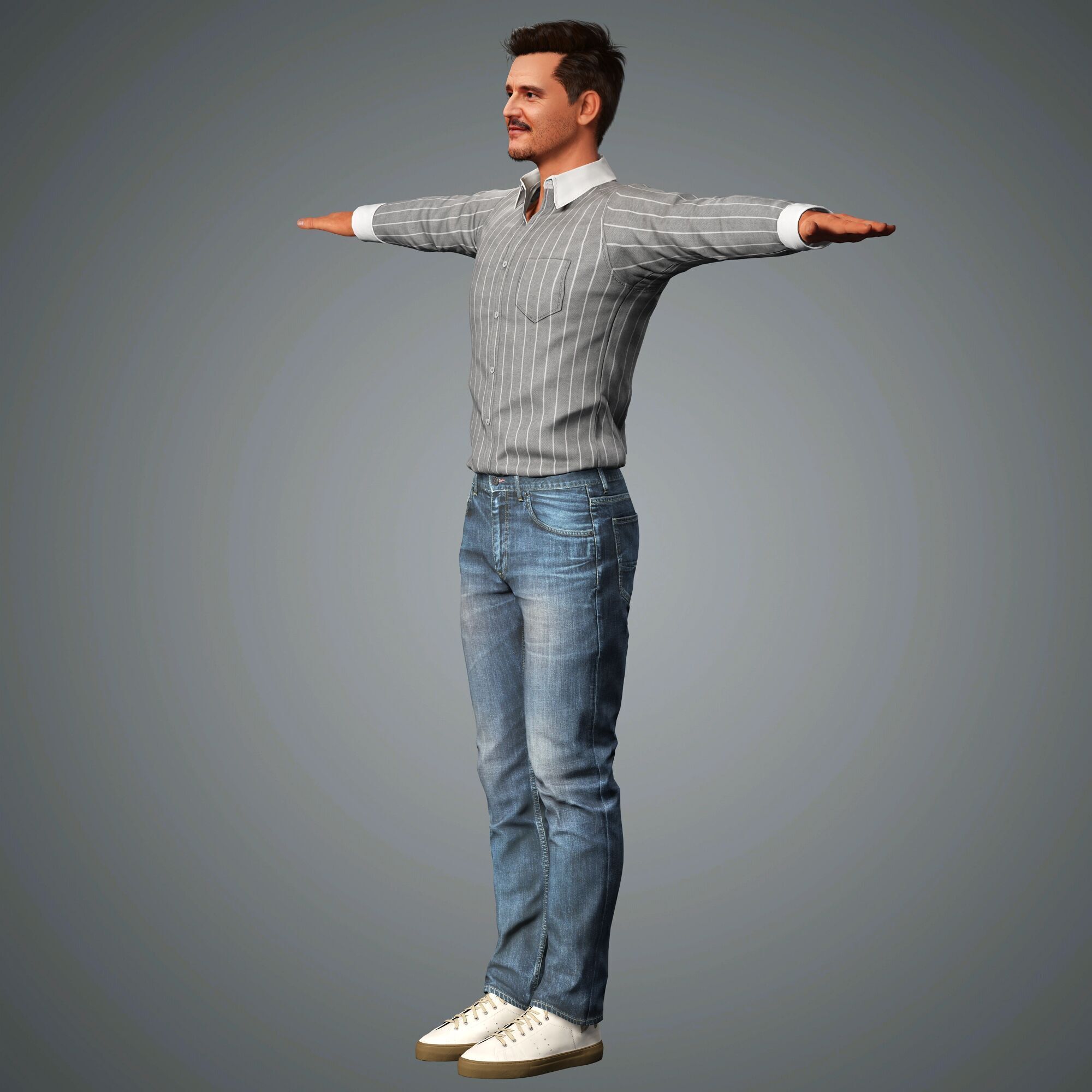 Pedro Pascal Character Low-poly 3D model_13