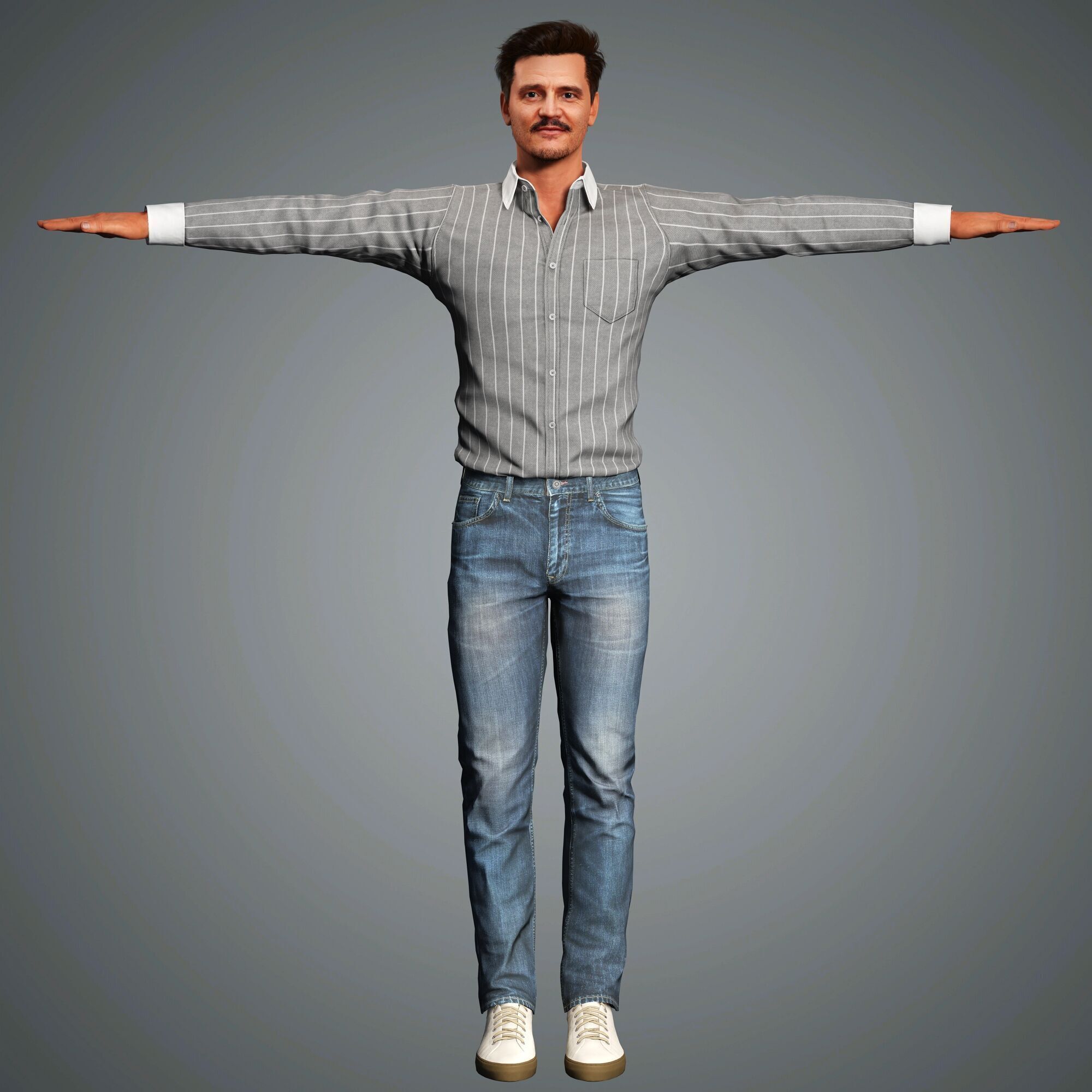 Pedro Pascal Character Low-poly 3D model_12