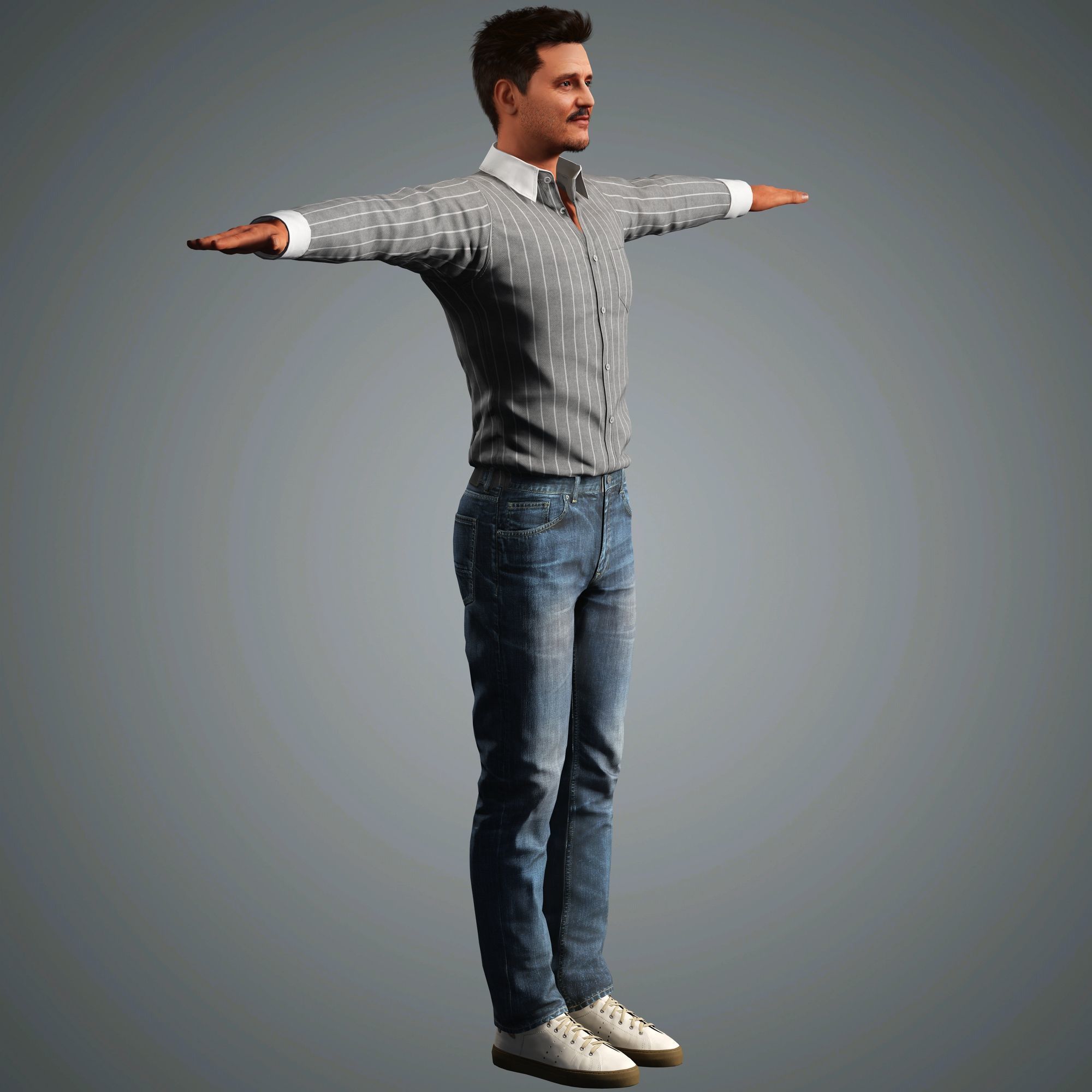 Pedro Pascal Character Low-poly 3D model_16