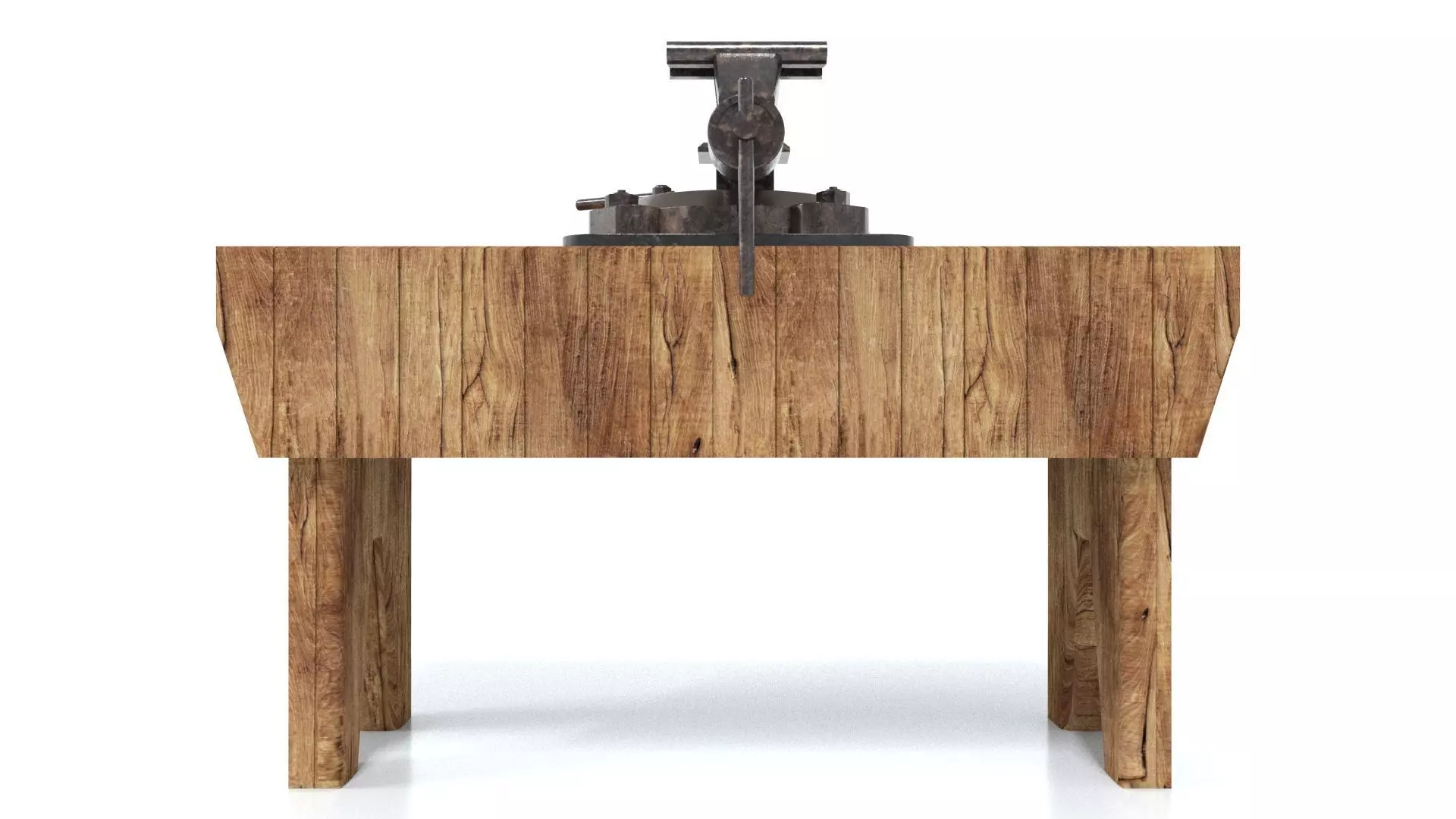 laos Vintage Bench Vise Low-poly 3D model_0