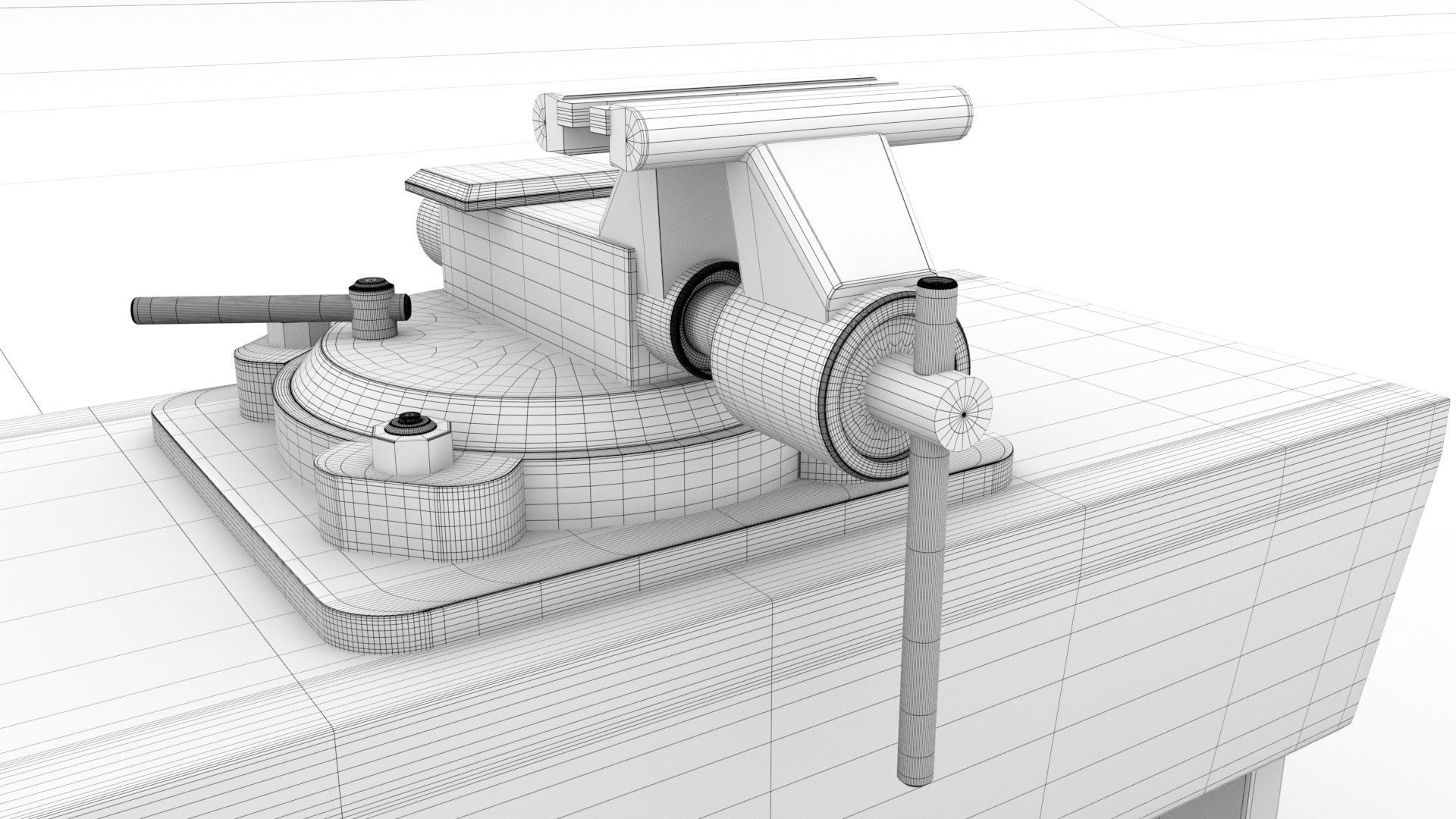 laos Vintage Bench Vise Low-poly 3D model_9