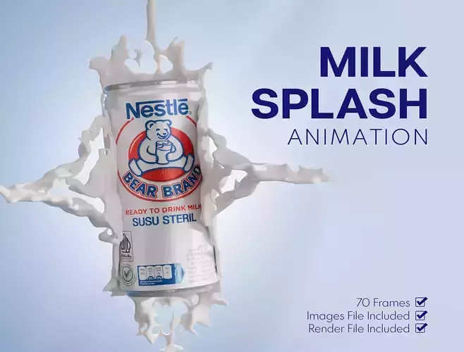 Milk Splash Animation 3D model