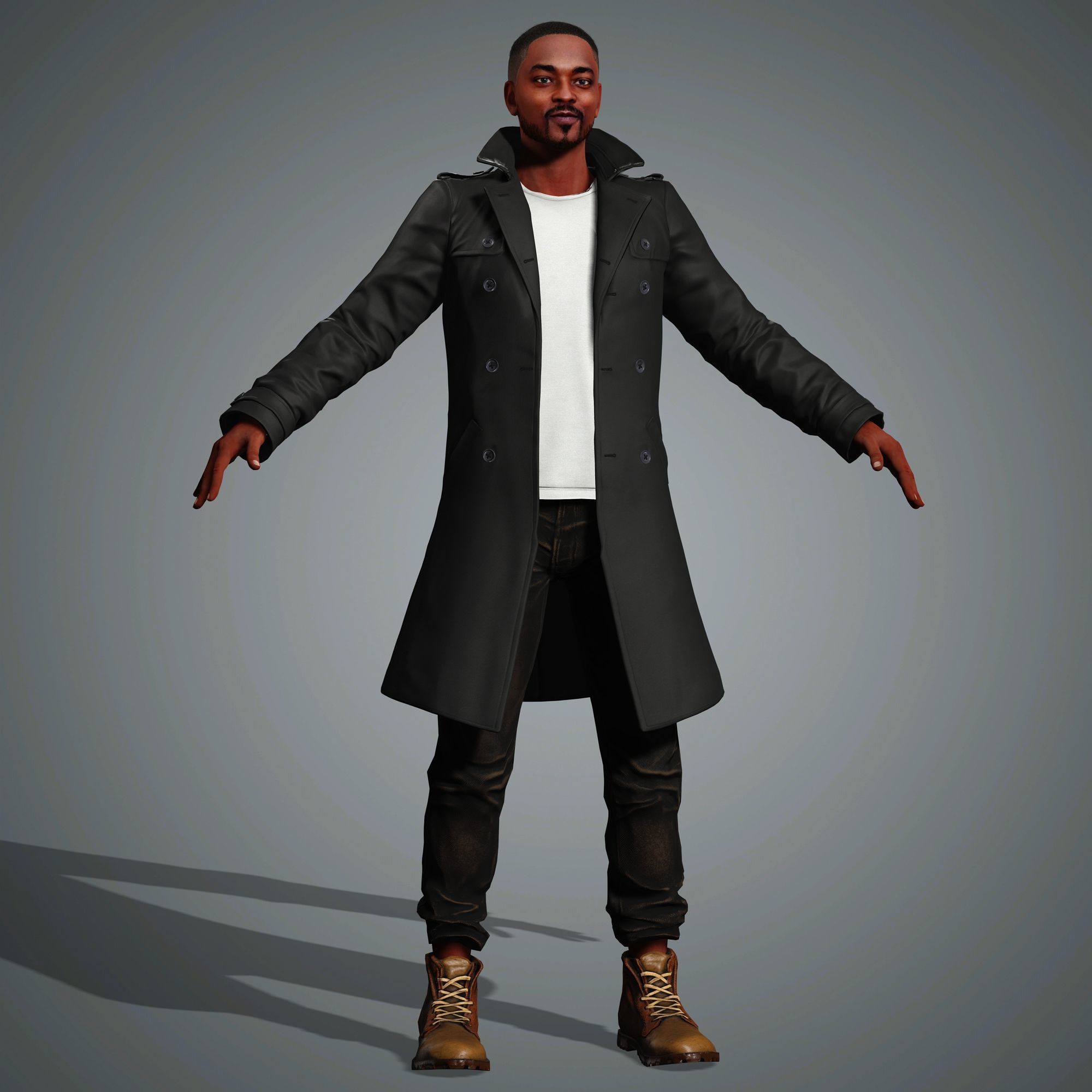 Anthony Mackie Character Low-poly 3D model_8