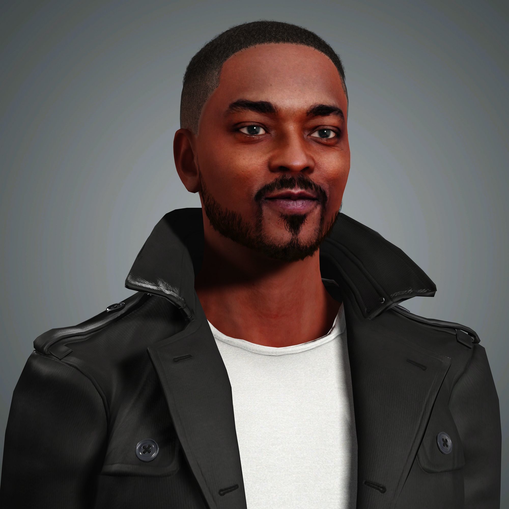 Anthony Mackie Character Low-poly 3D model_3