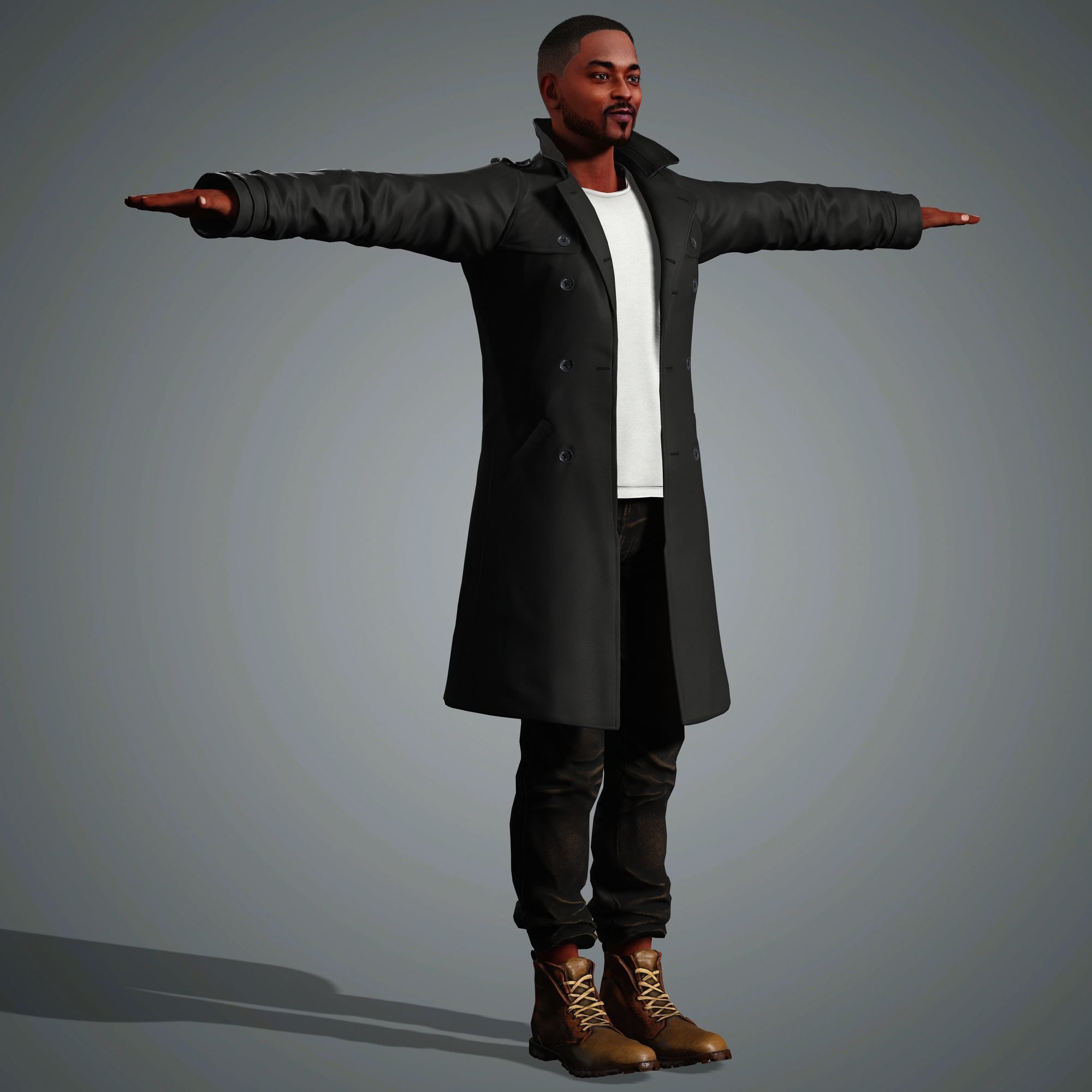 Anthony Mackie Character Low-poly 3D model_17