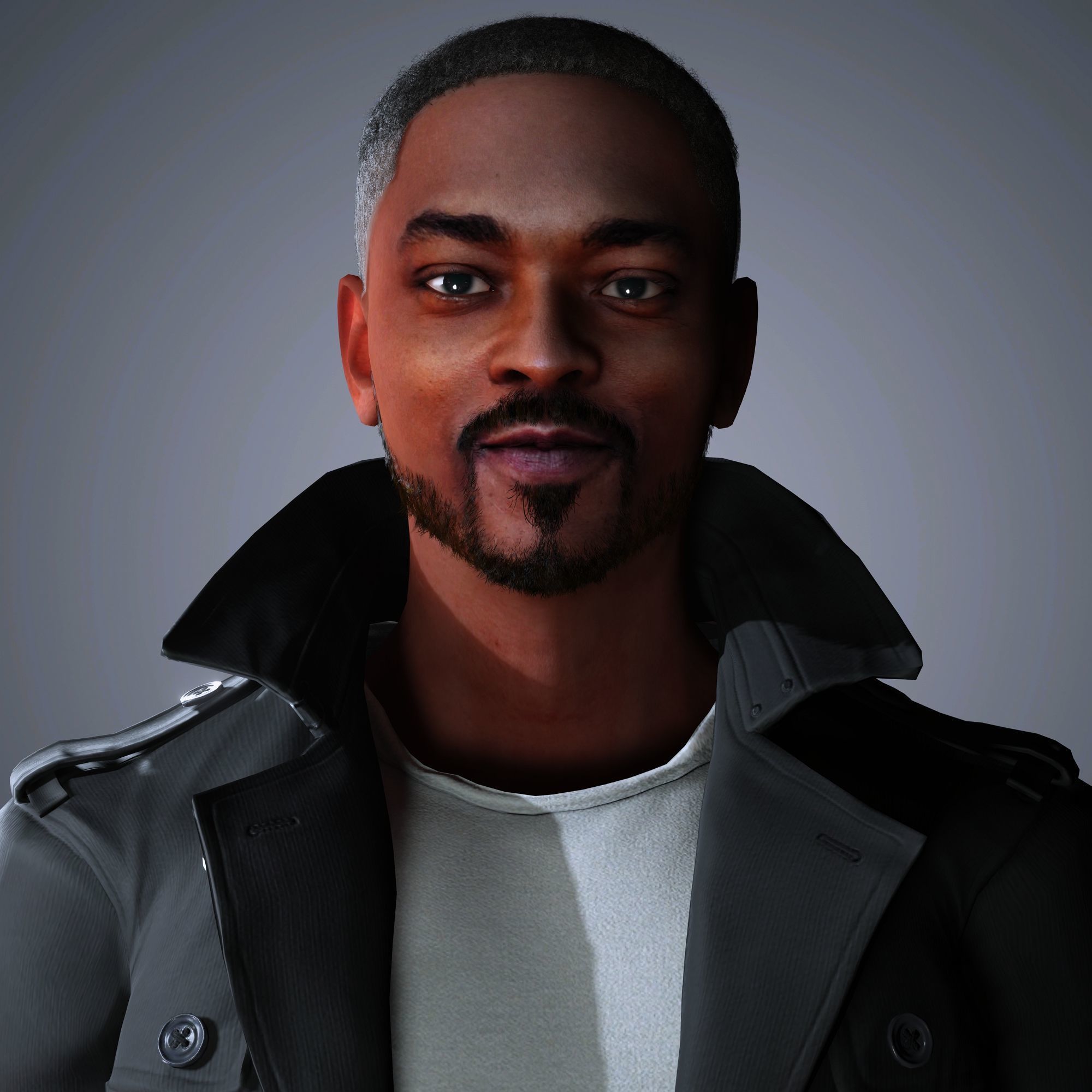Anthony Mackie Character Low-poly 3D model_1