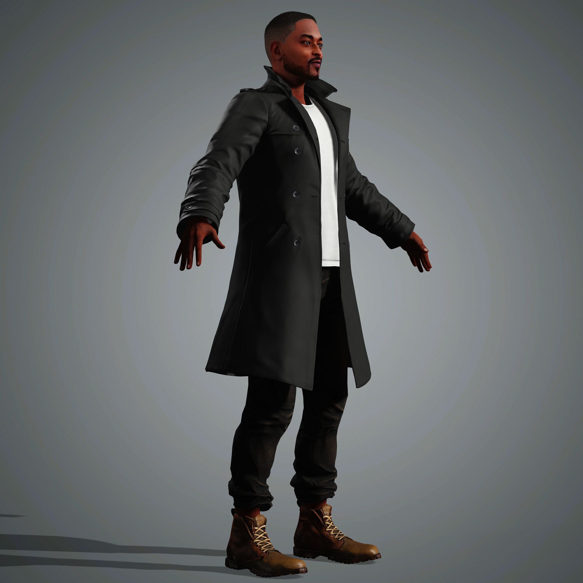 Anthony Mackie Character Low-poly 3D model_7