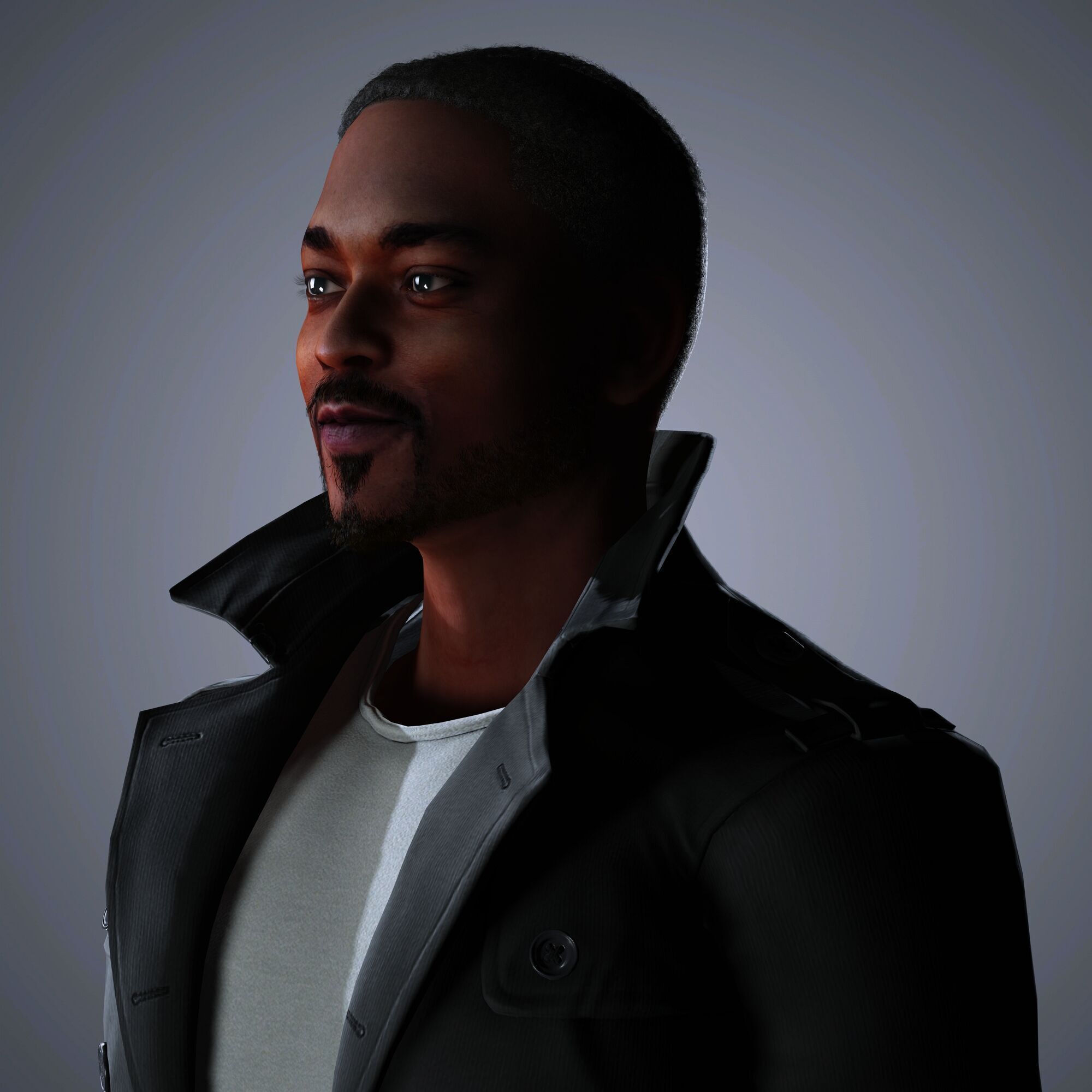 Anthony Mackie Character Low-poly 3D model_2