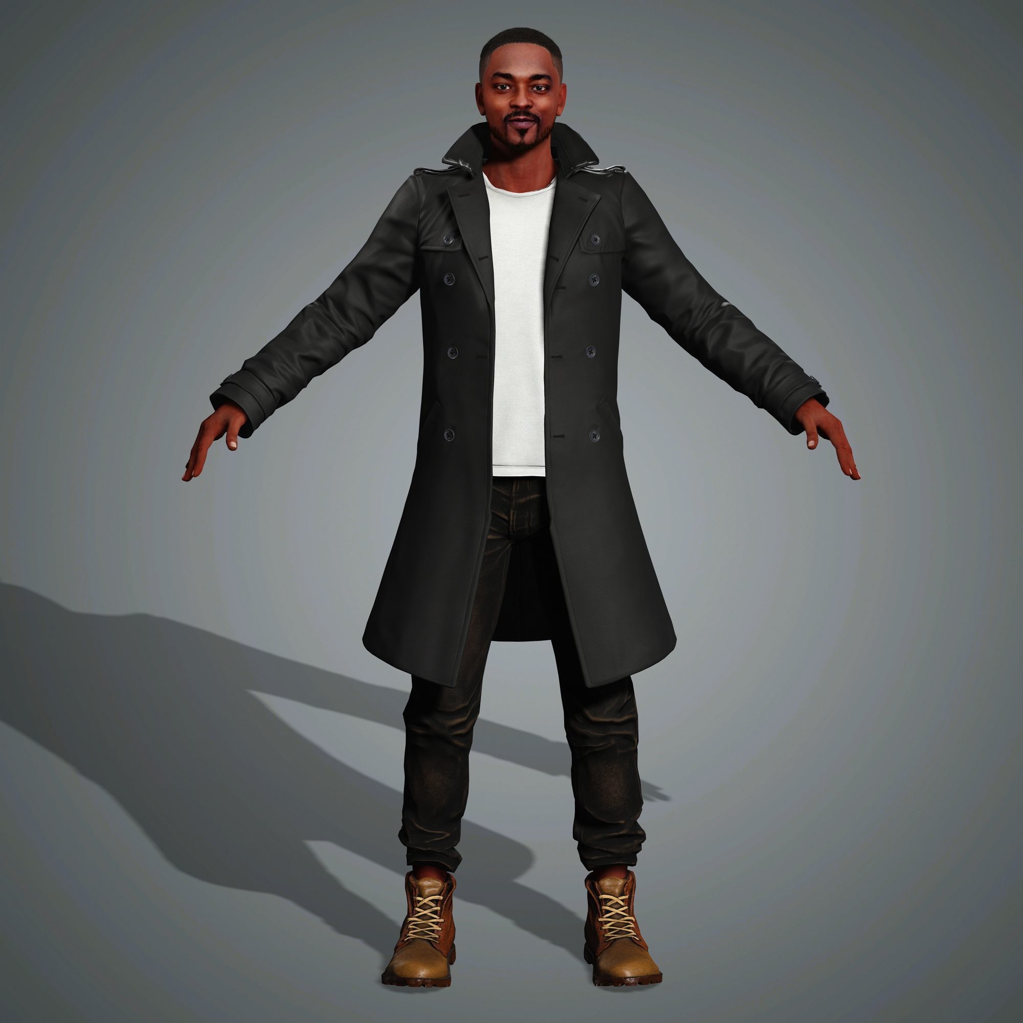 Anthony Mackie Character Low-poly 3D model_9