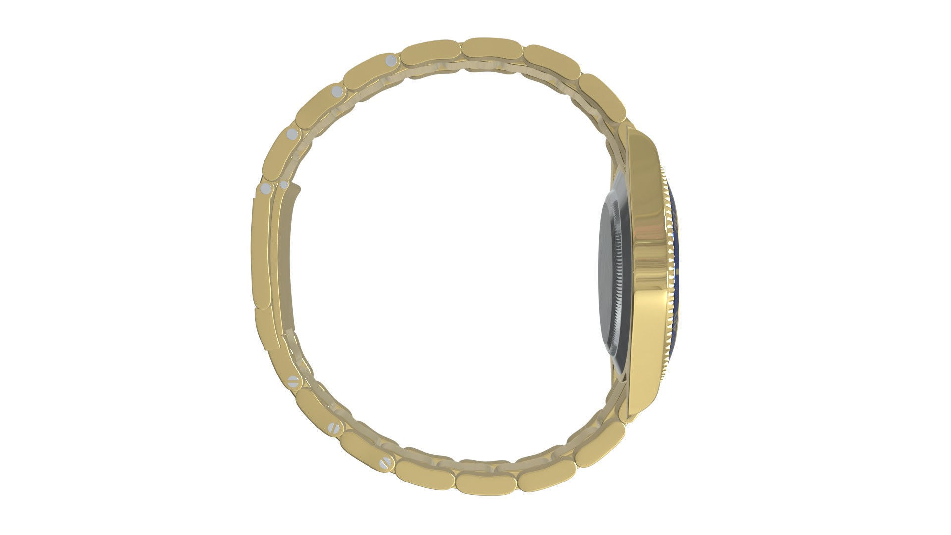 Watch Submariner Date Yellow Gold - Blue Dial Low-poly 3D model_4