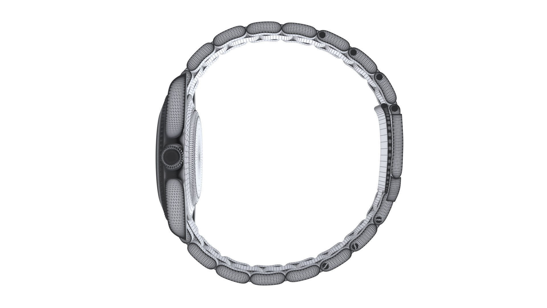 Watch Submariner Date Yellow Gold - Blue Dial Low-poly 3D model_9