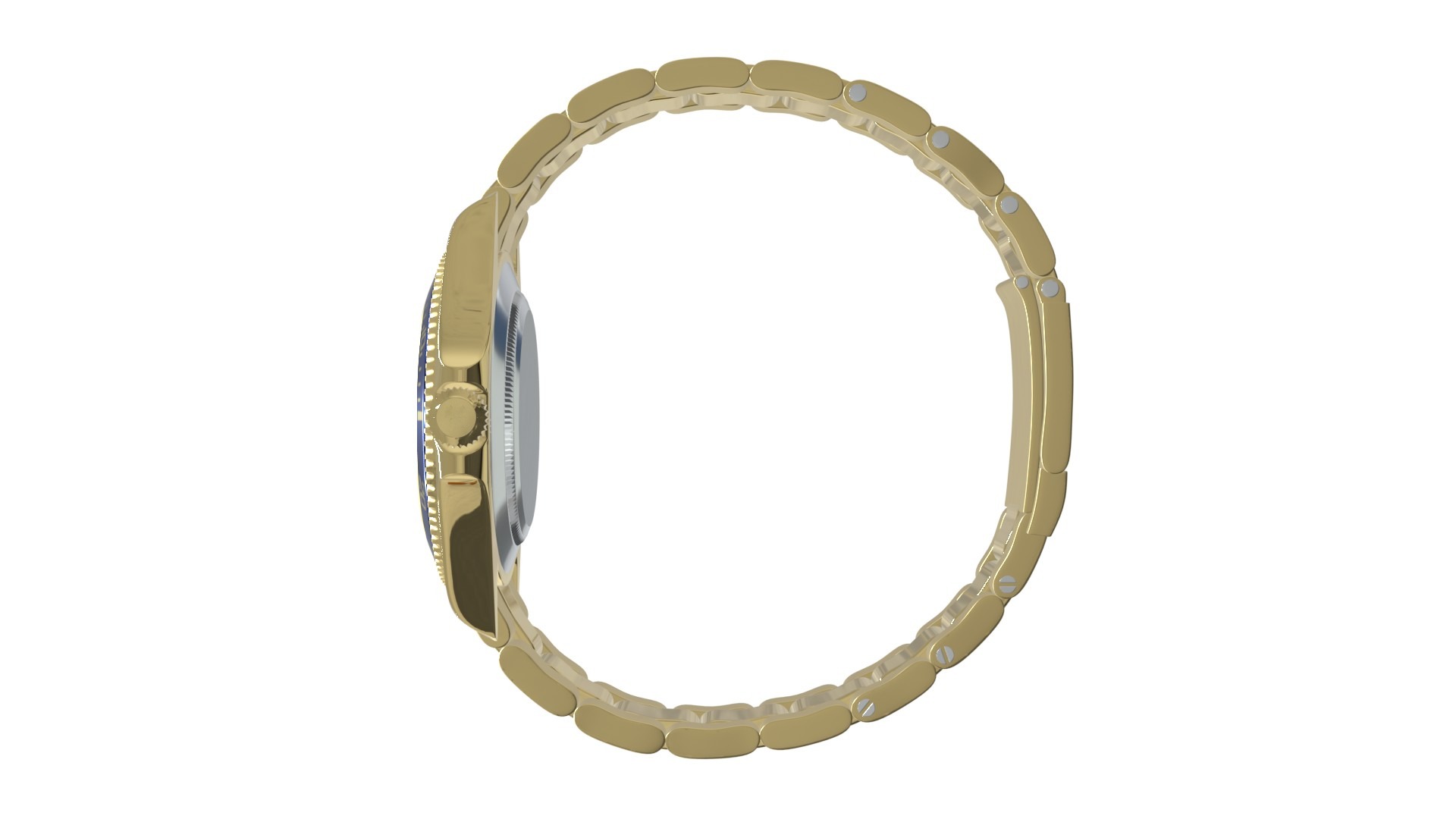 Watch Submariner Date Yellow Gold - Blue Dial Low-poly 3D model_5