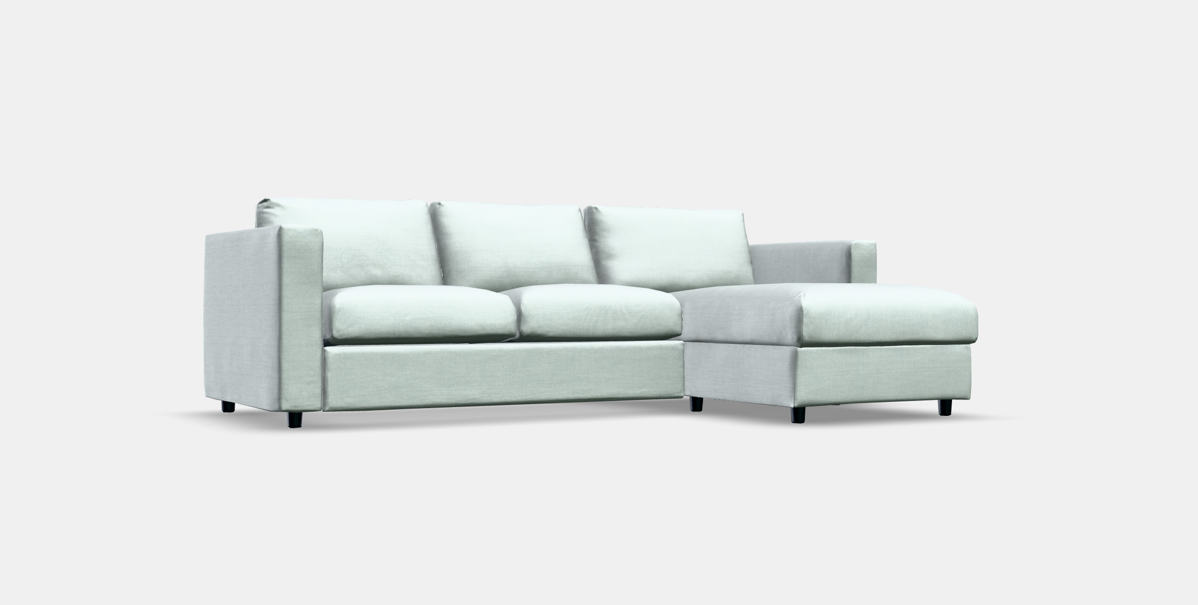 VIMLE Cover 3-seat sofa w chaise longue Low-poly 3D model_9