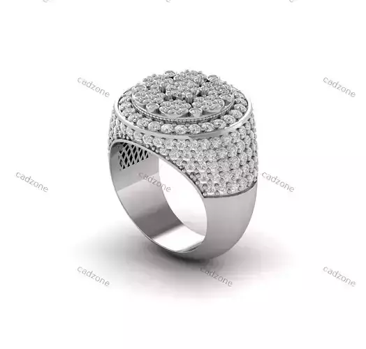 Elegant Pave Diamond Ring 3D Model