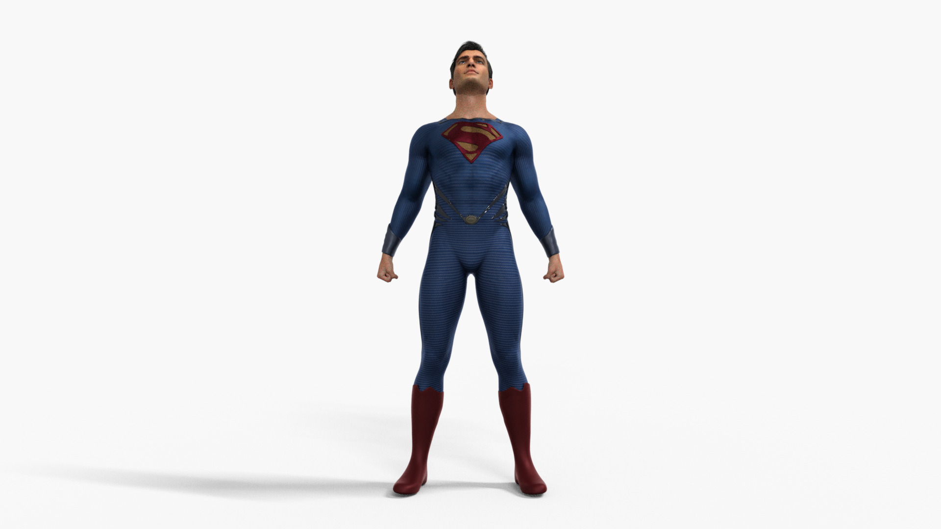 Superman Rigged Animated Low-poly 3D model_1