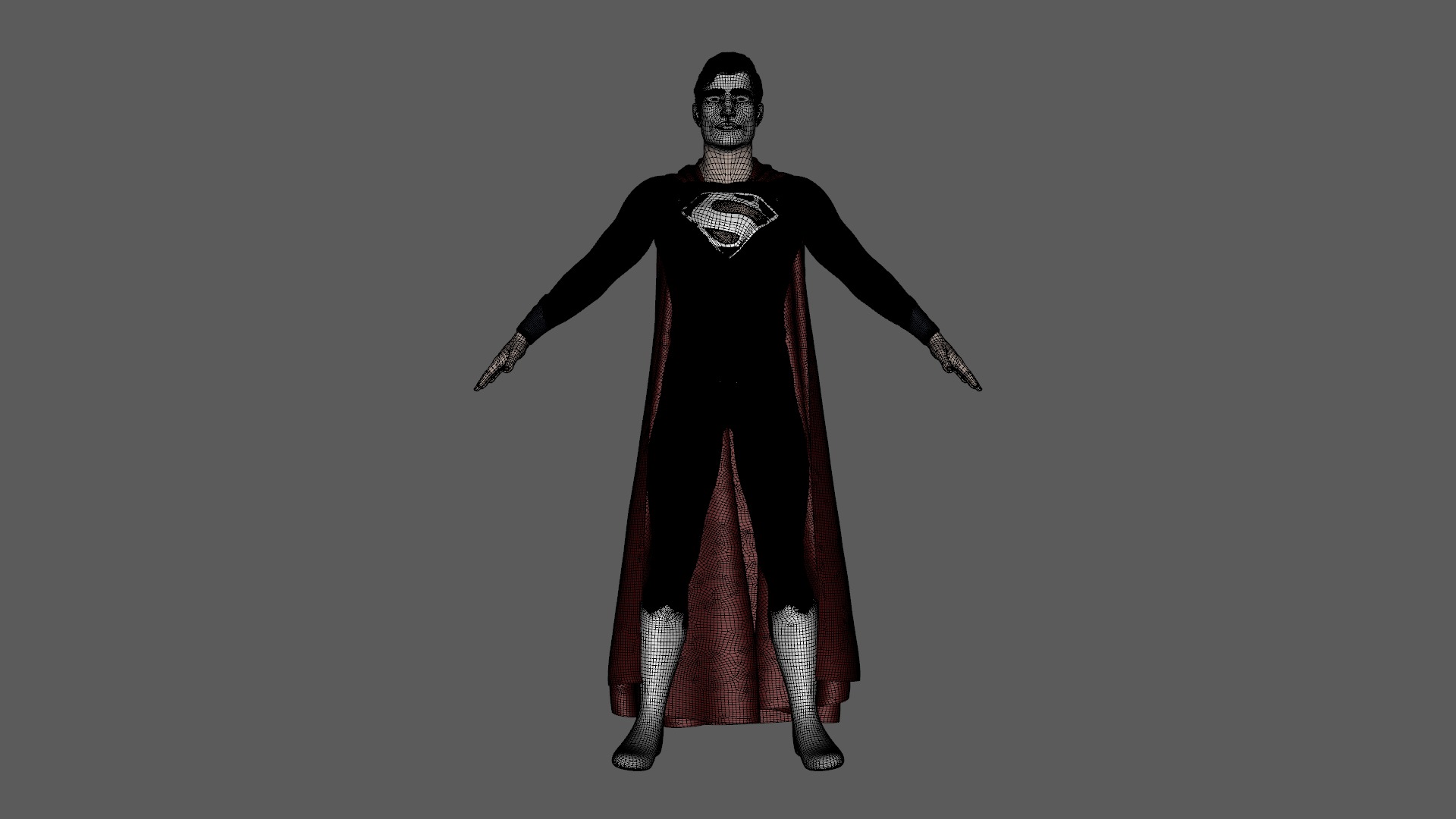 Superman Rigged Animated Low-poly 3D model_11