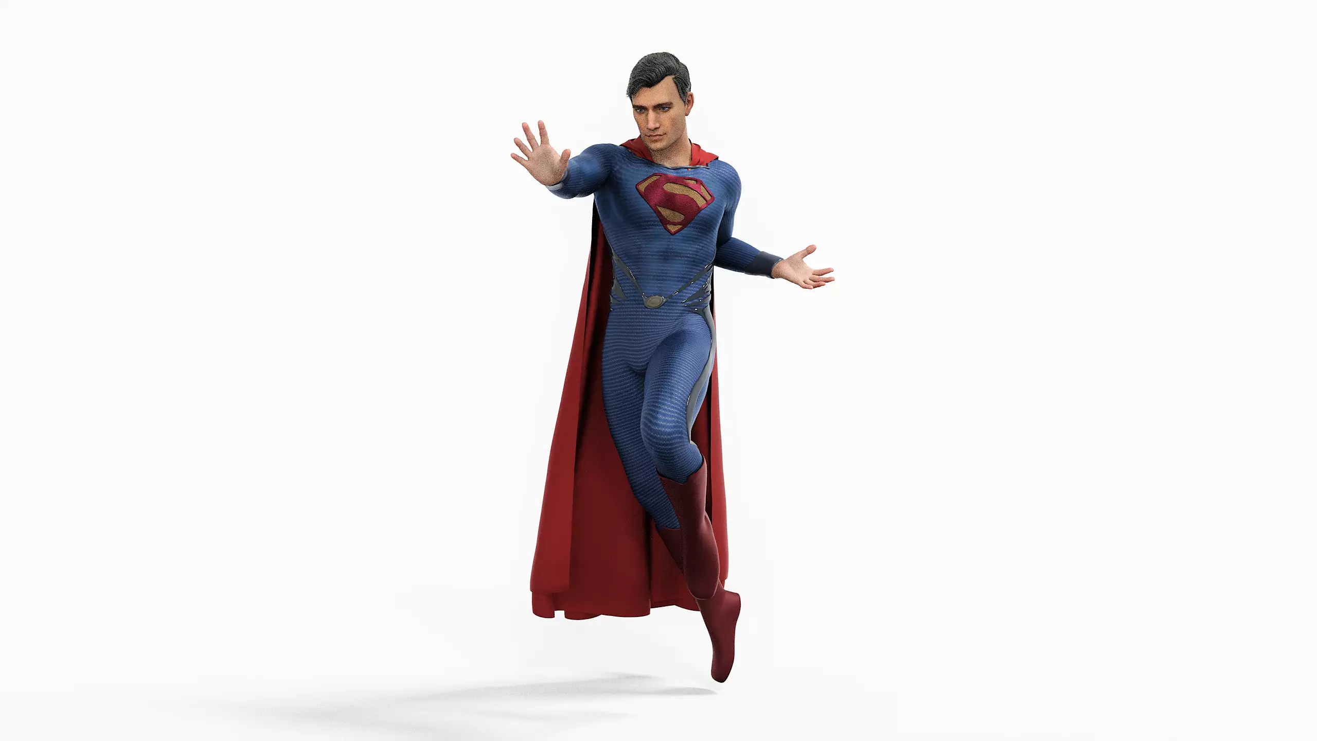 Superman Rigged Animated Low-poly 3D model_0