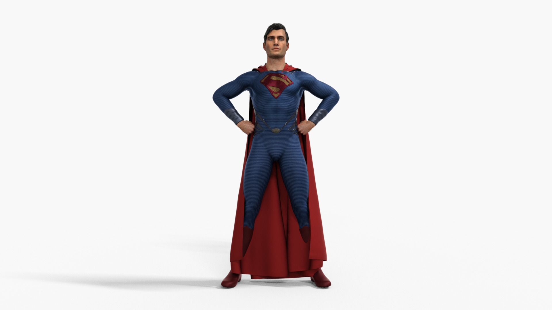 Superman Rigged Animated Low-poly 3D model_2