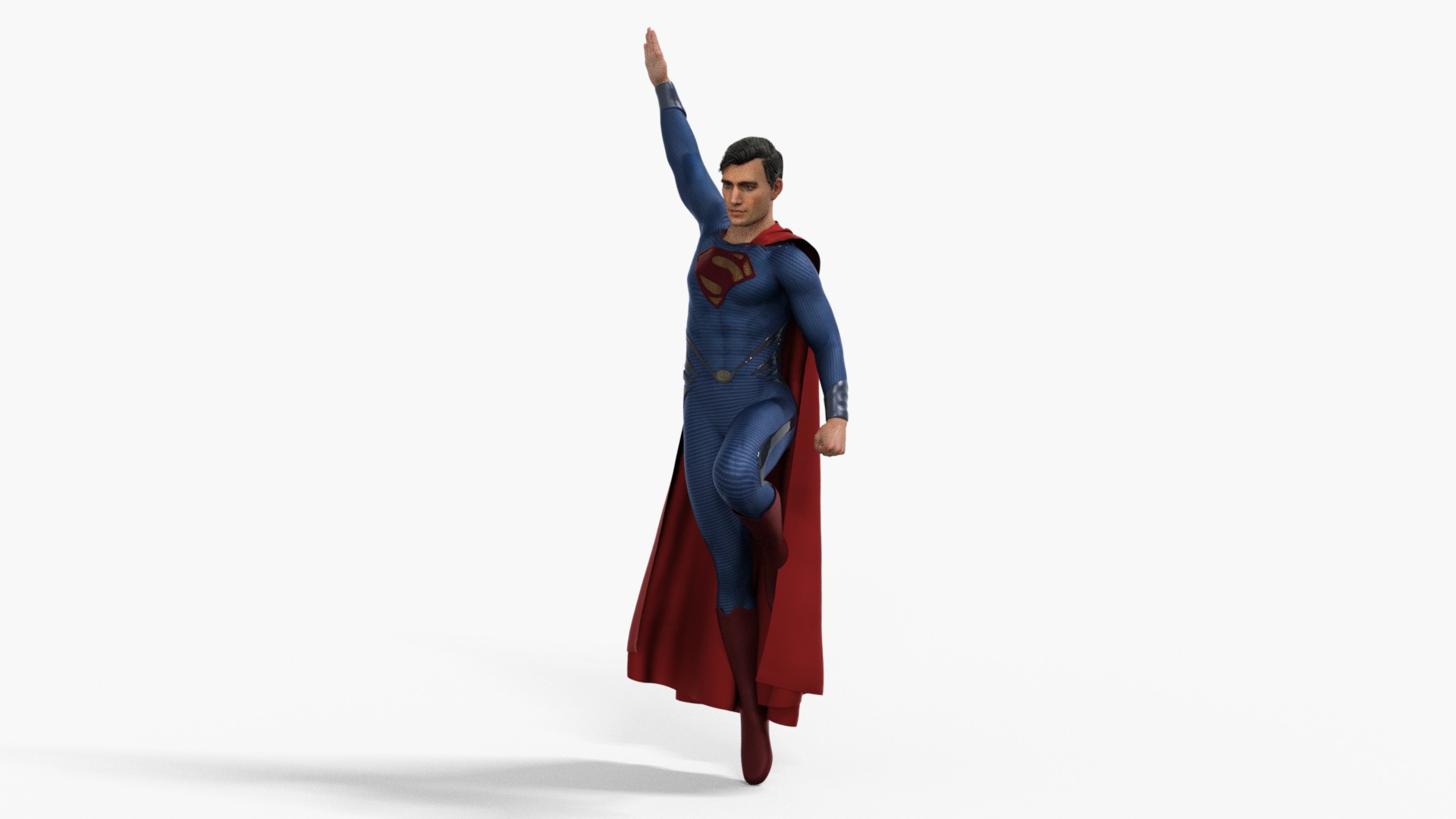 Superman Rigged Animated Low-poly 3D model_4