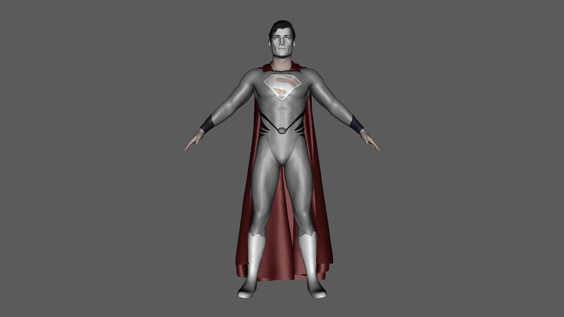 Superman Rigged Animated Low-poly 3D model_10