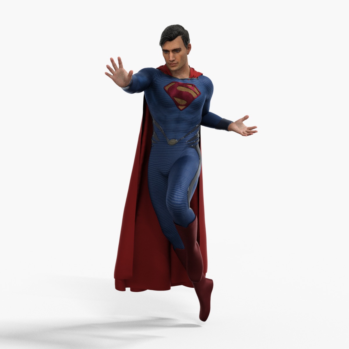 Superman Rigged Animated Low-poly 3D model_8