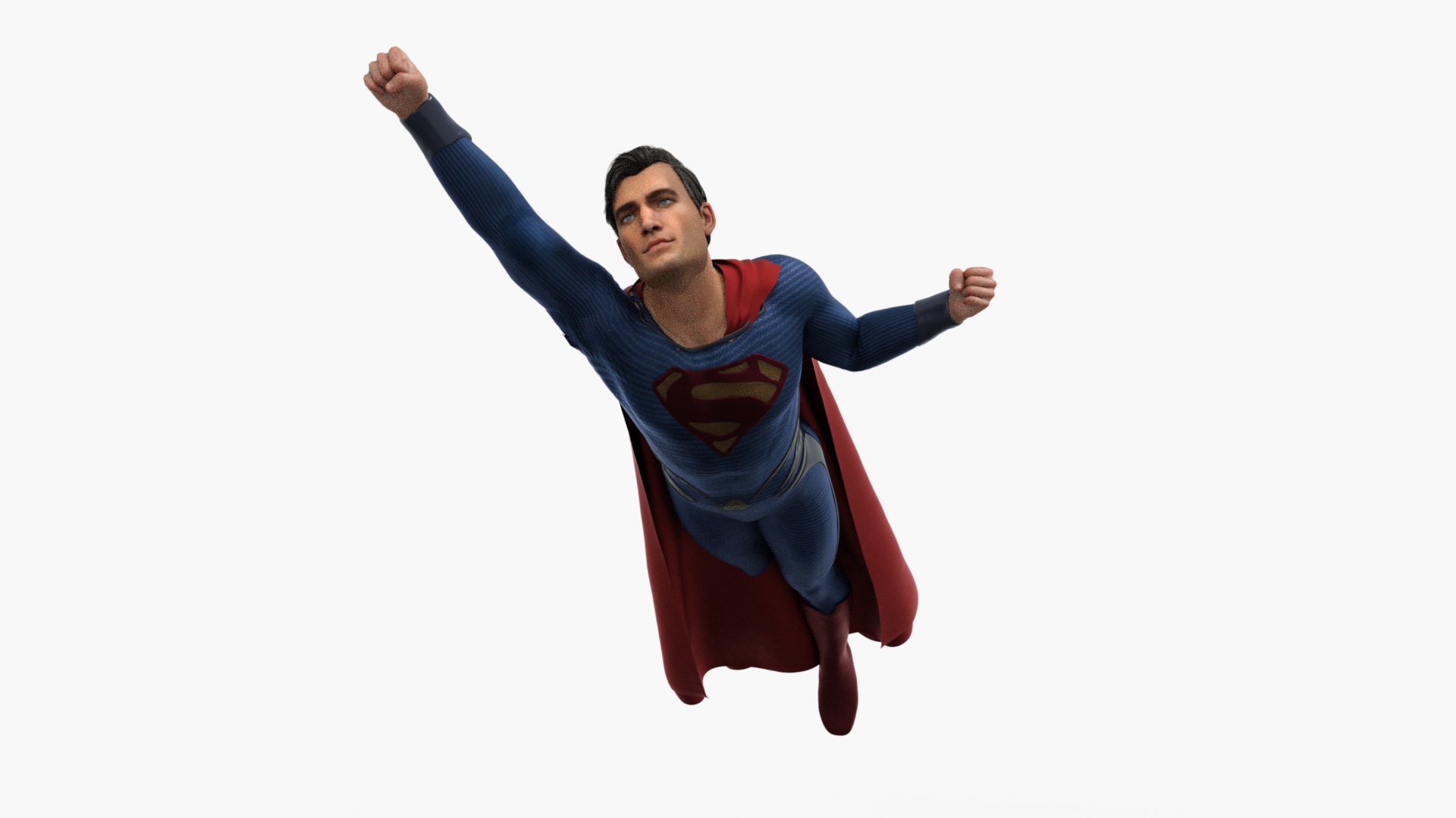 Superman Rigged Animated Low-poly 3D model_3