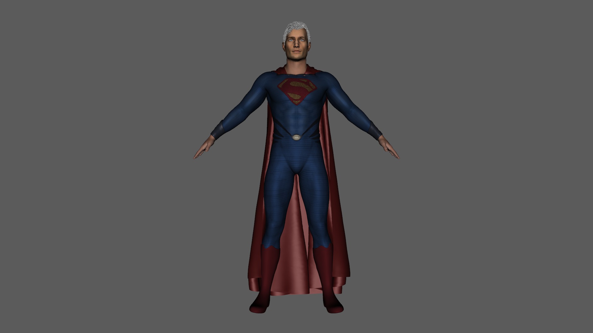 Superman Rigged Animated Low-poly 3D model_9