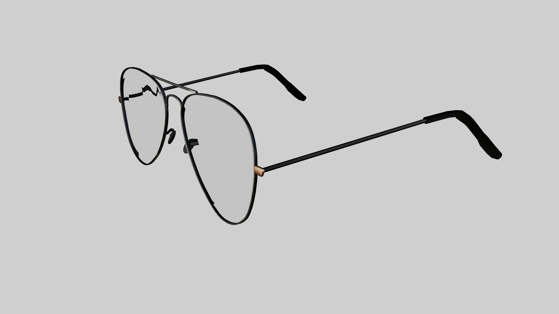 Aviator sunglasses Low-poly 3D model_3