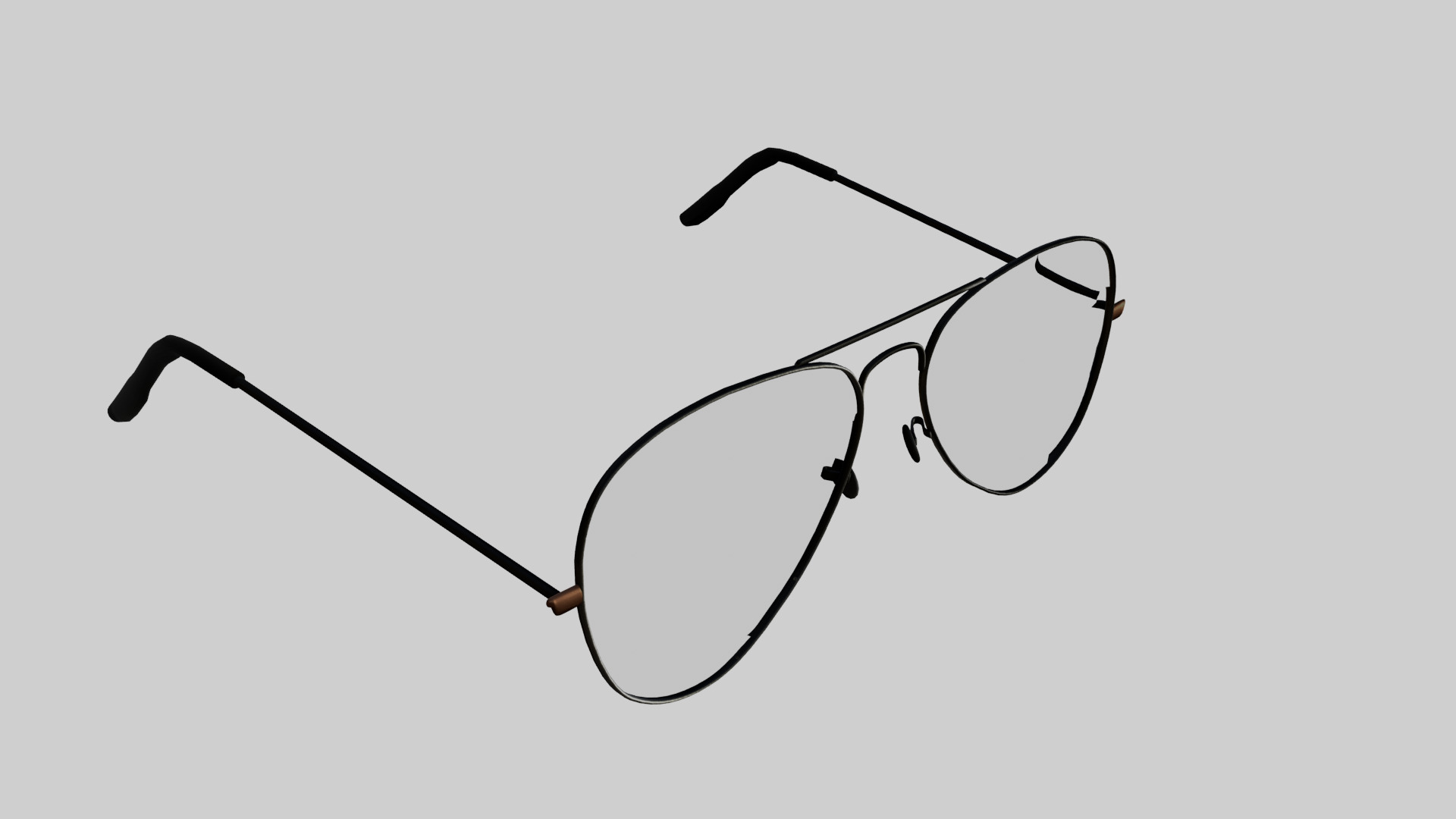 Aviator sunglasses Low-poly 3D model_1