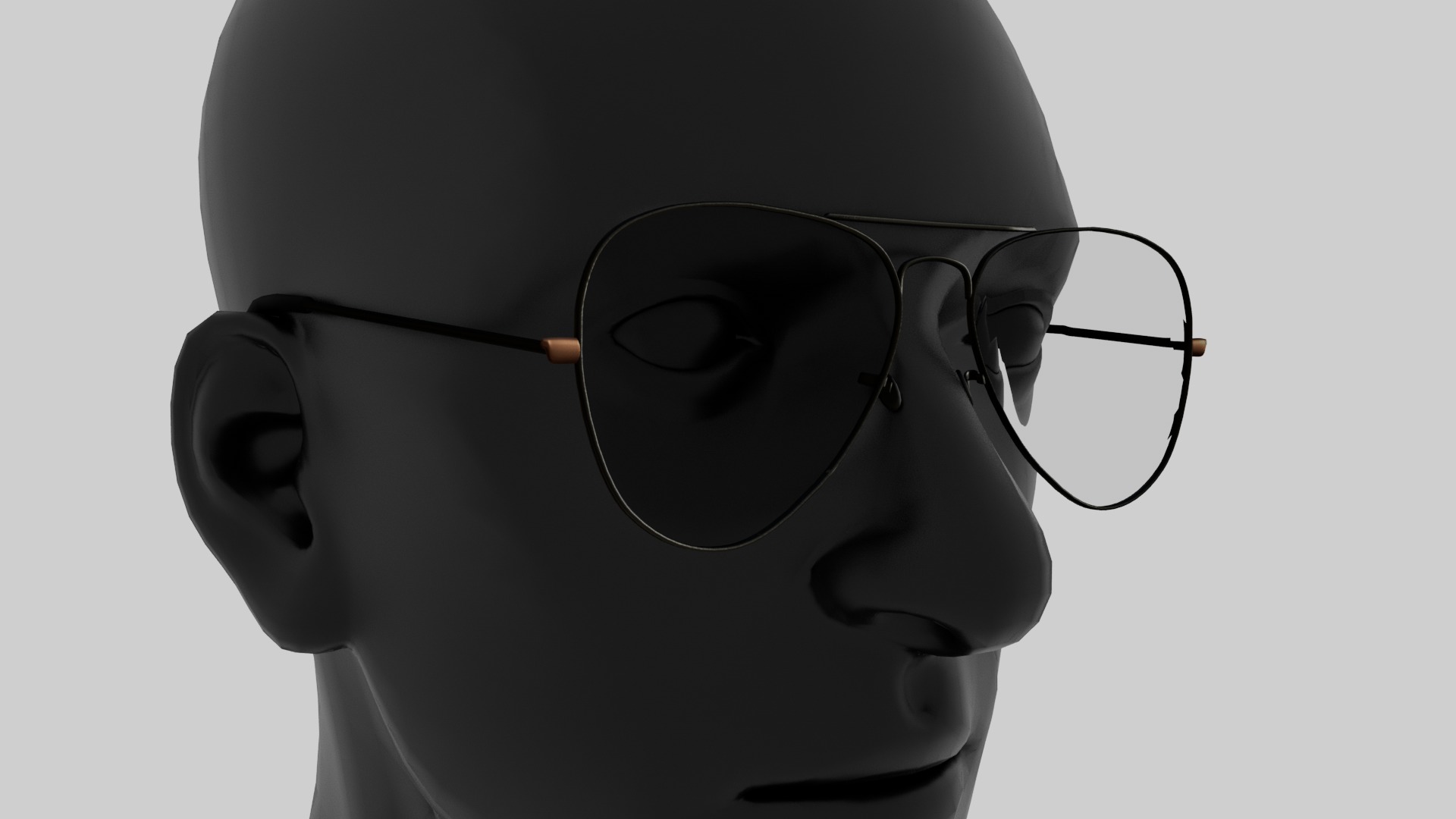 Aviator sunglasses Low-poly 3D model_7
