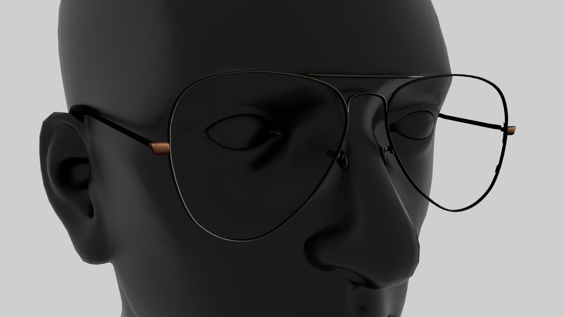 Aviator sunglasses Low-poly 3D model_8