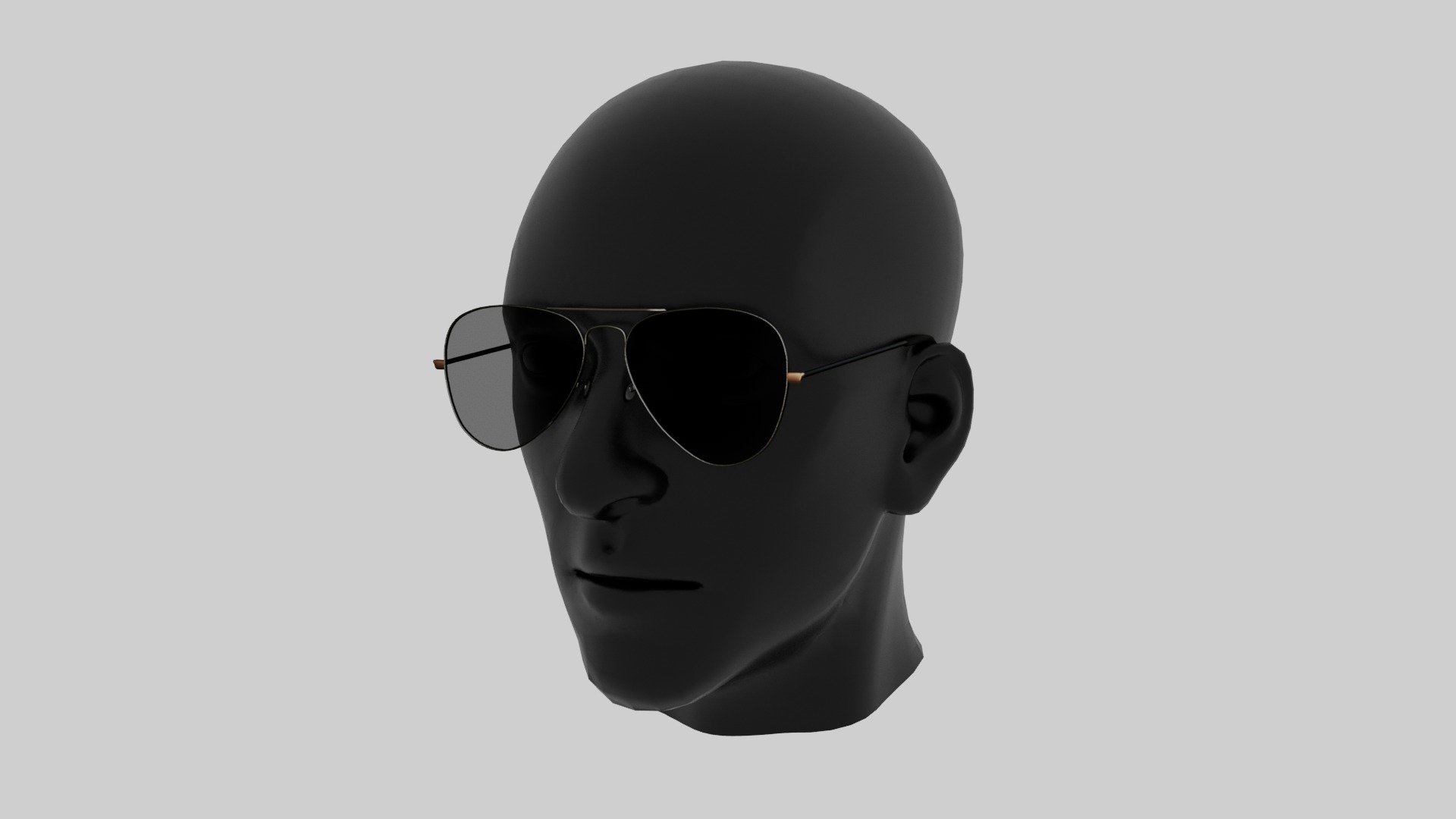 Aviator sunglasses Low-poly 3D model_6