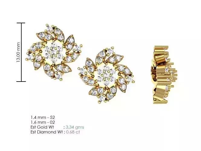  Women Earrings MTL MGX STL OBJ FBX Details 3D print model