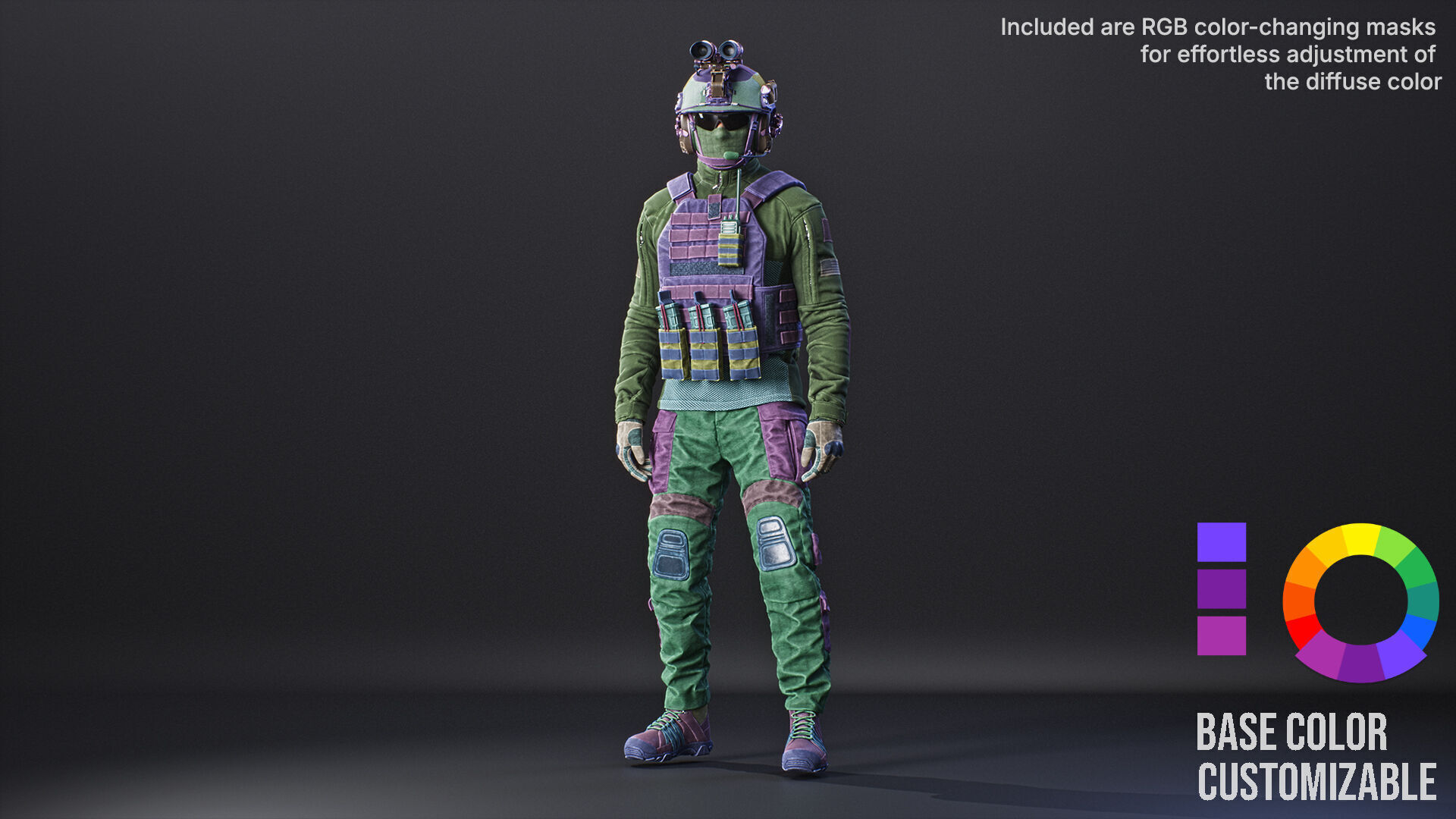 Soldier Character - Tactical Spec-Ops 02 Low-poly 3D model_6