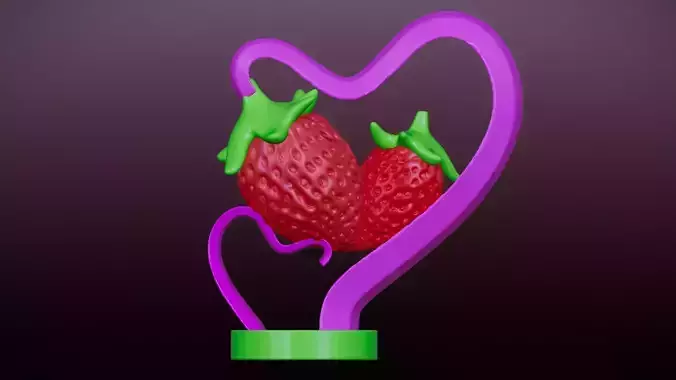Love Fruits strawberries heart stand