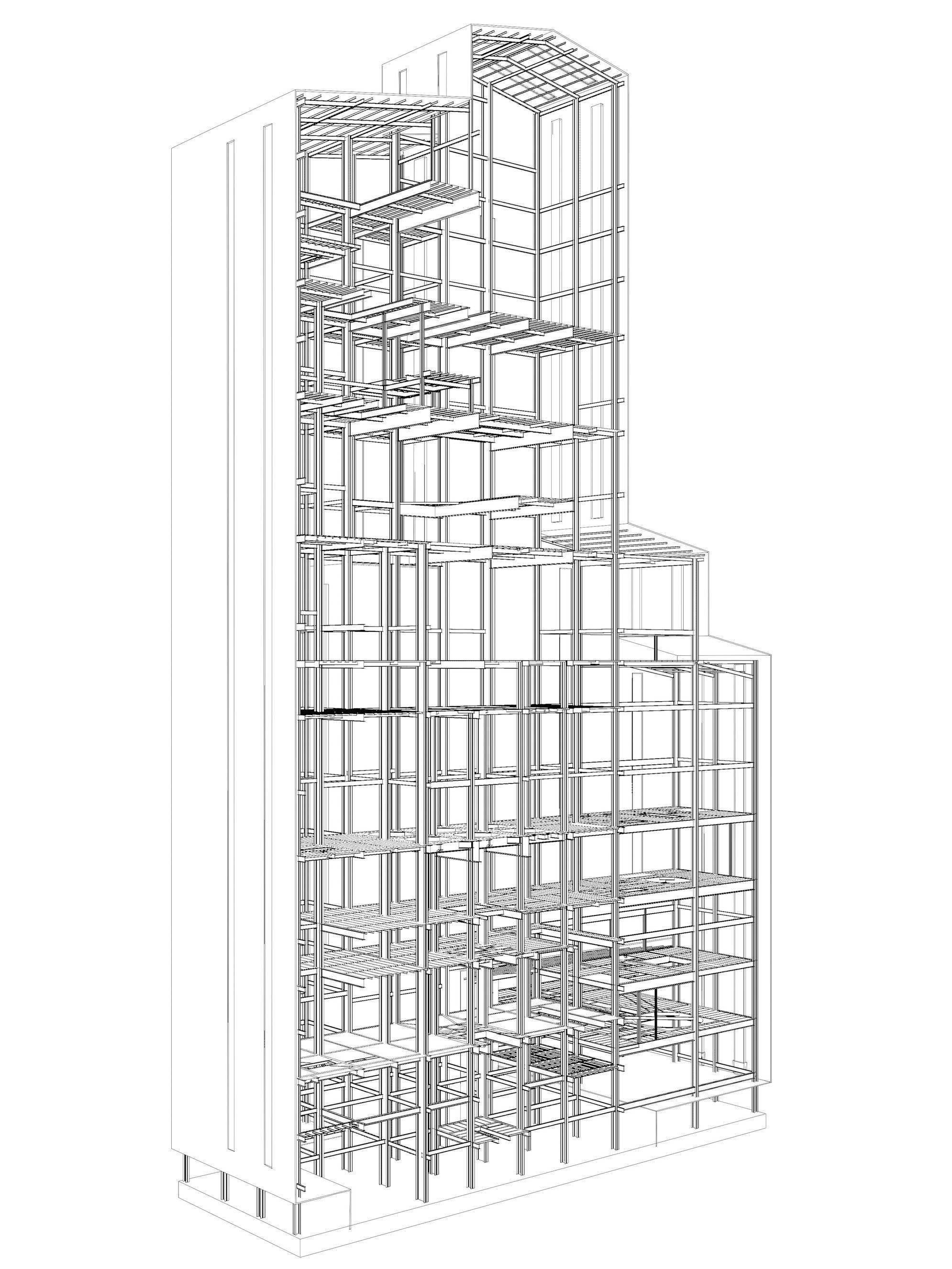 Factory tower building in section cut 25i03 3D model_10