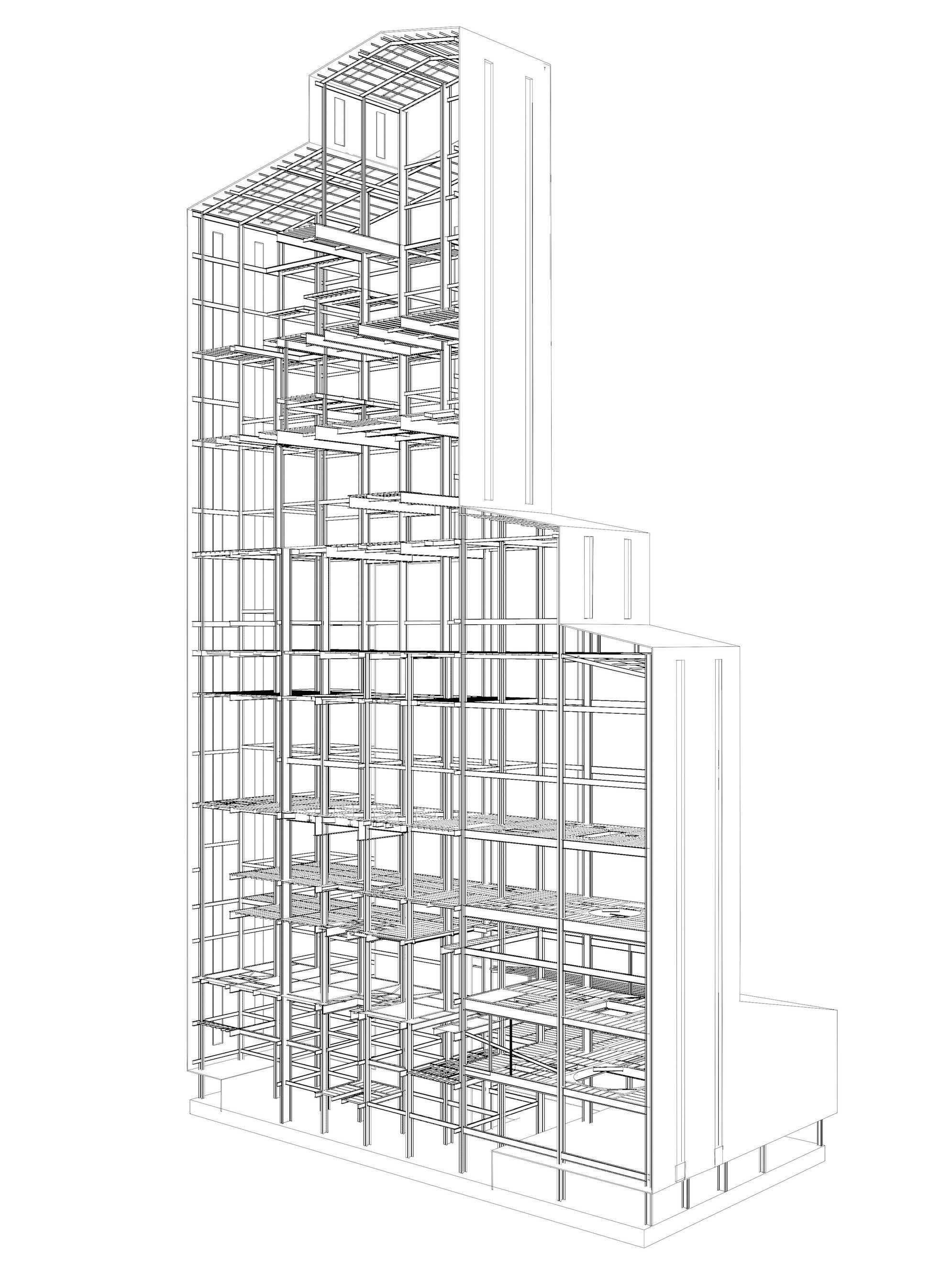 Factory tower building in section cut 25i03 3D model_9