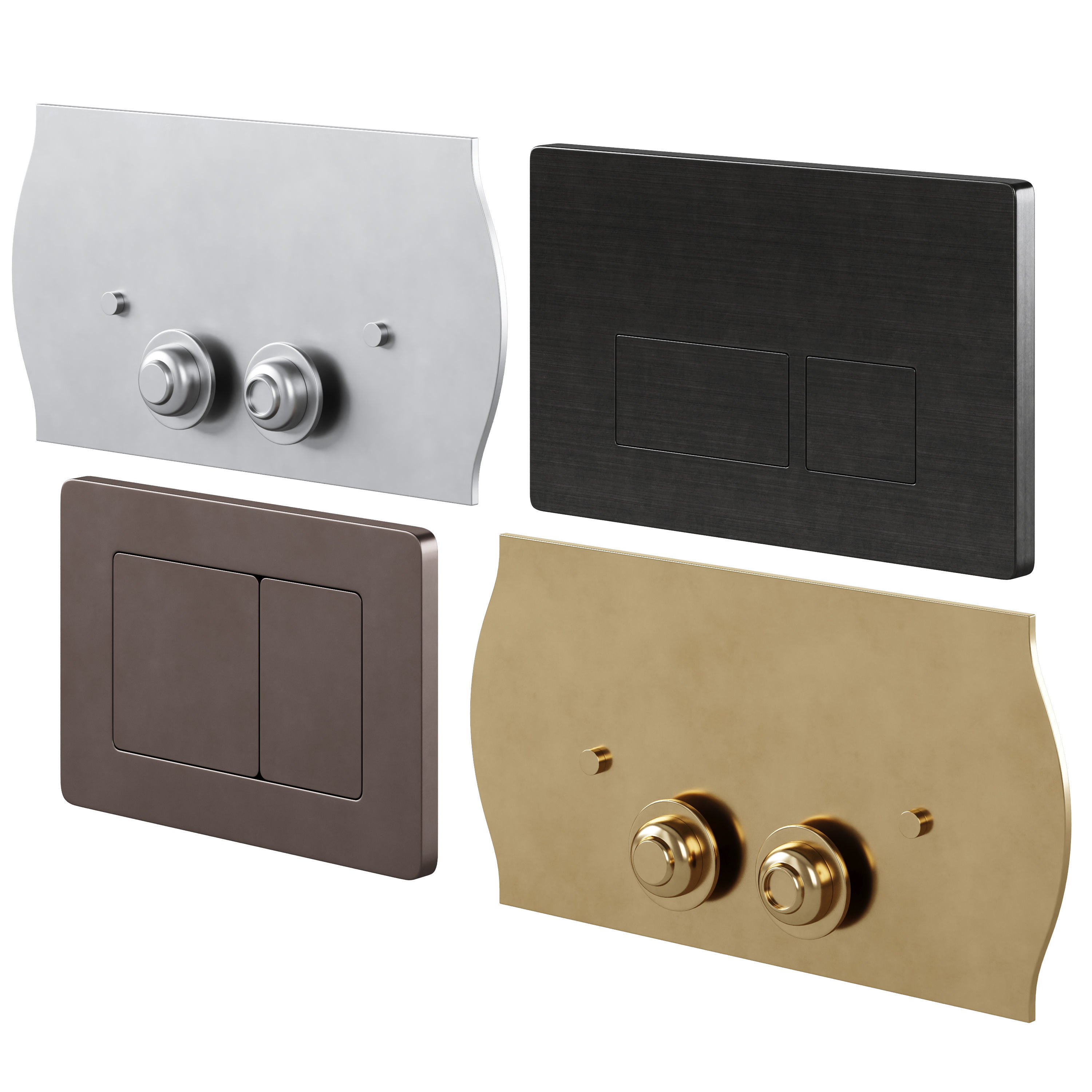 Flush button for installation by Boheme 3D model_2